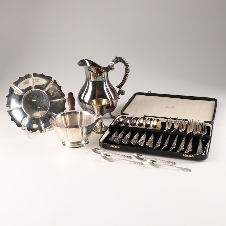 Silver Plated Serveware, Demitasse Spoons and Dessert Set