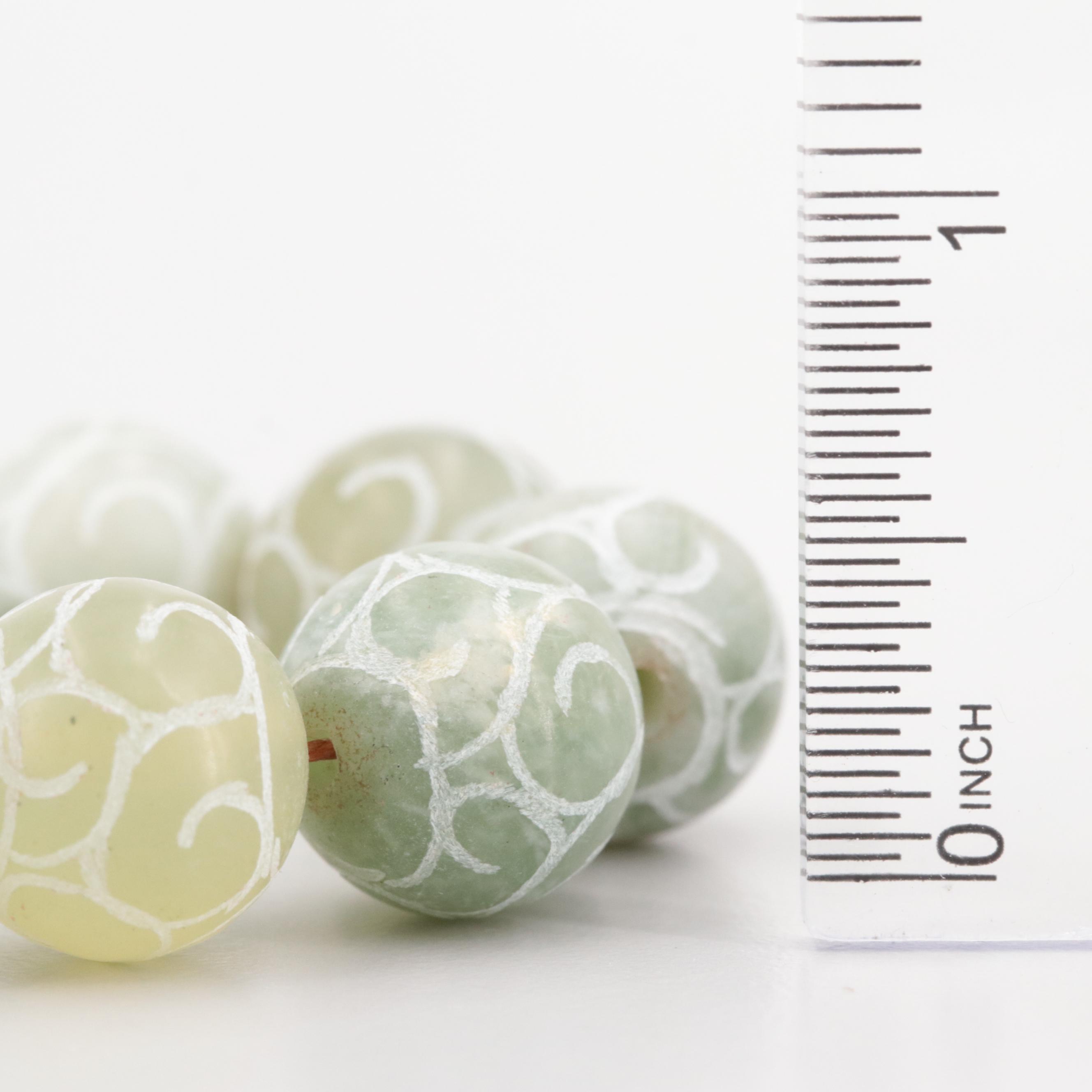 Loose Hank of Serpentine Carved Beads