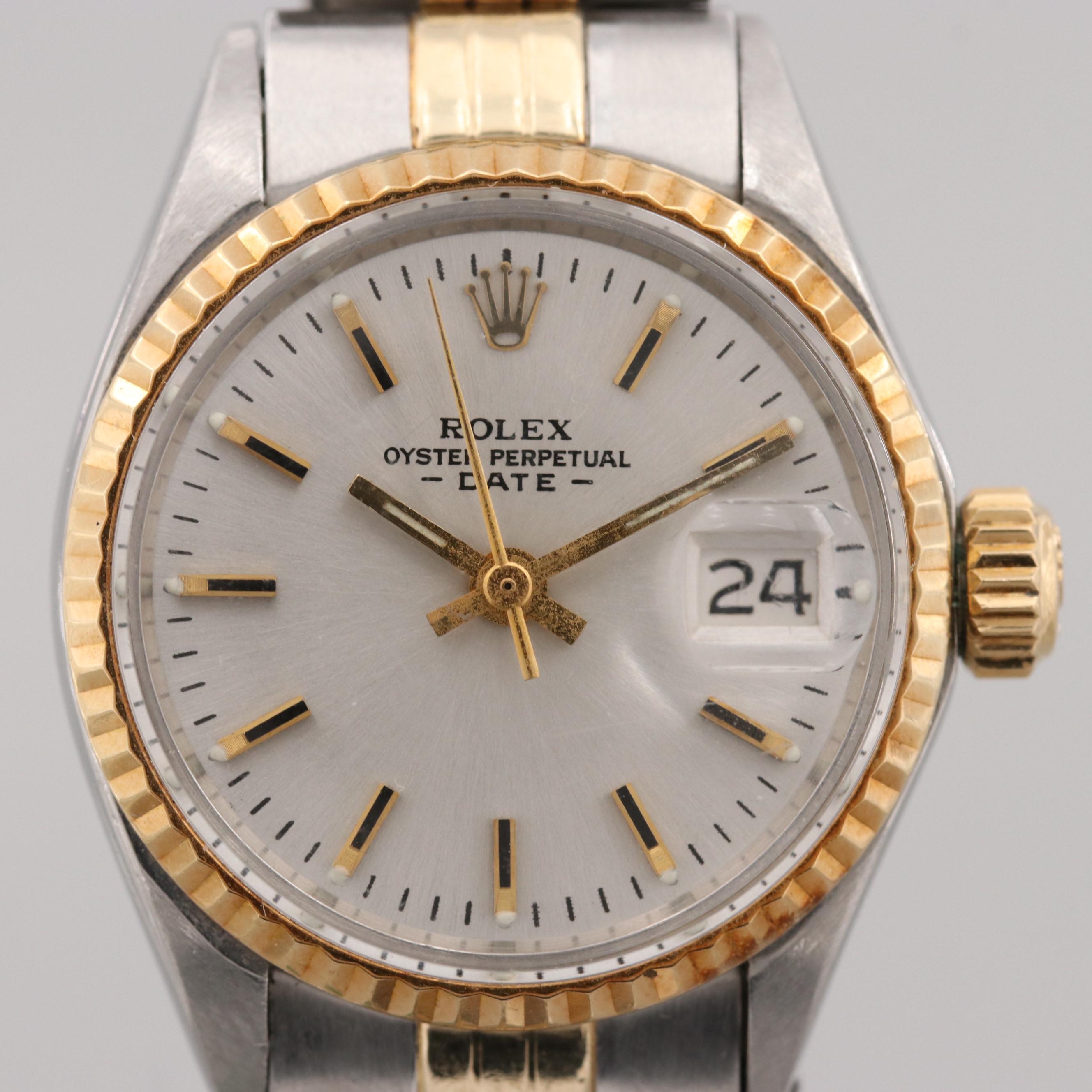 Rolex Oyster Perpetual Date Stainless Steel and Gold Automatic Watch, 1971
