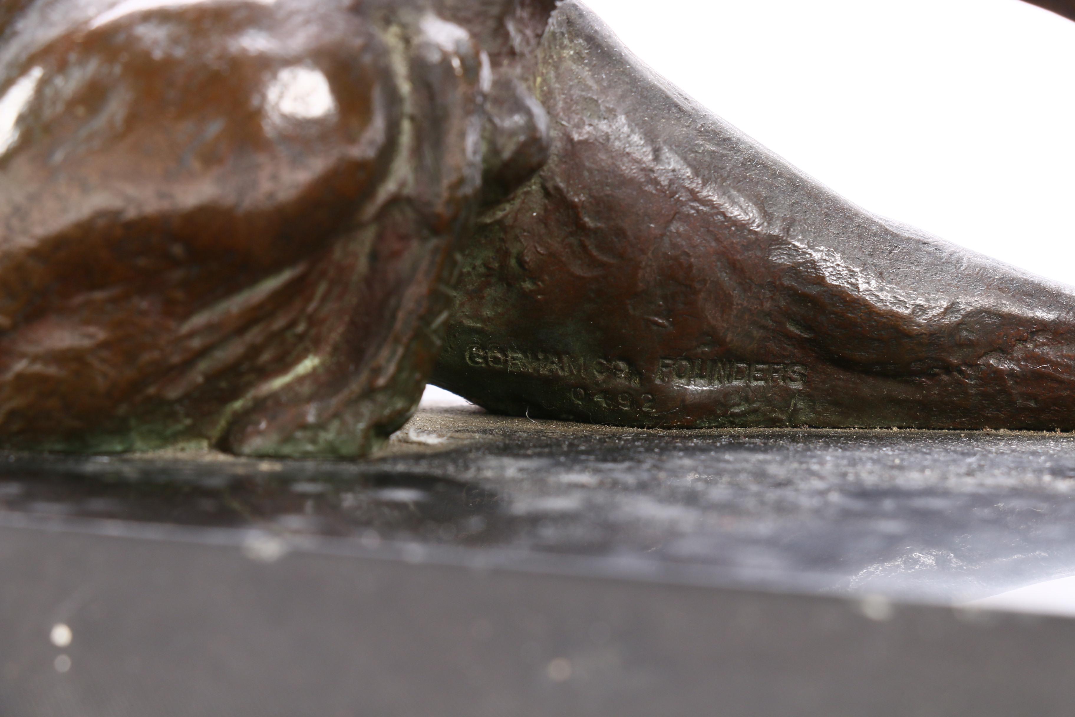 Anna Vaughn Hyatt Huntington Bronze "Yawning Tiger"