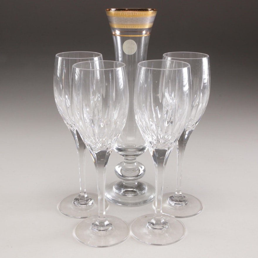 Mikasa Crystal Stemware plus Crystal Vase