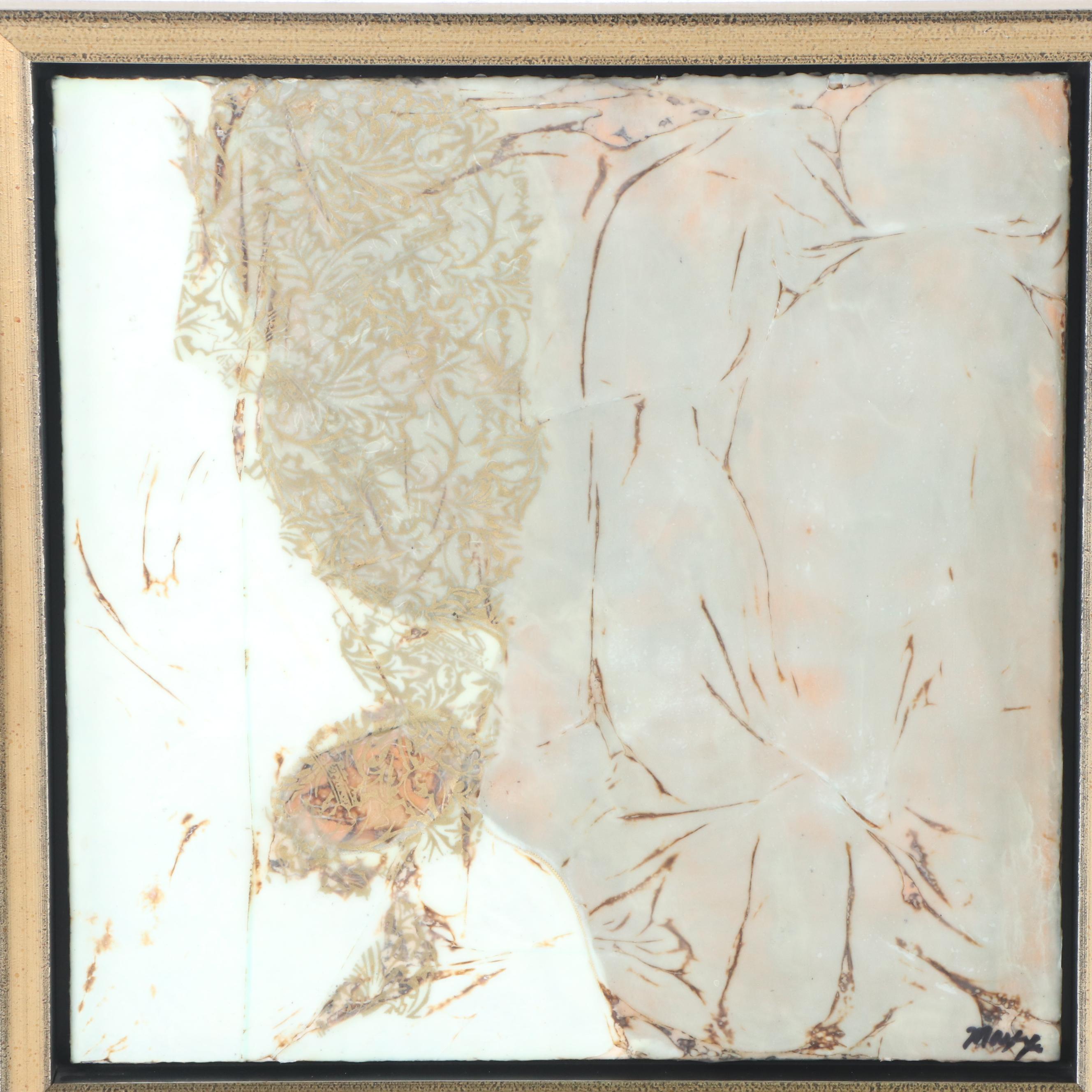 Maxine Mattson-Lawrence Encaustic Paintings "Golden Fern III"