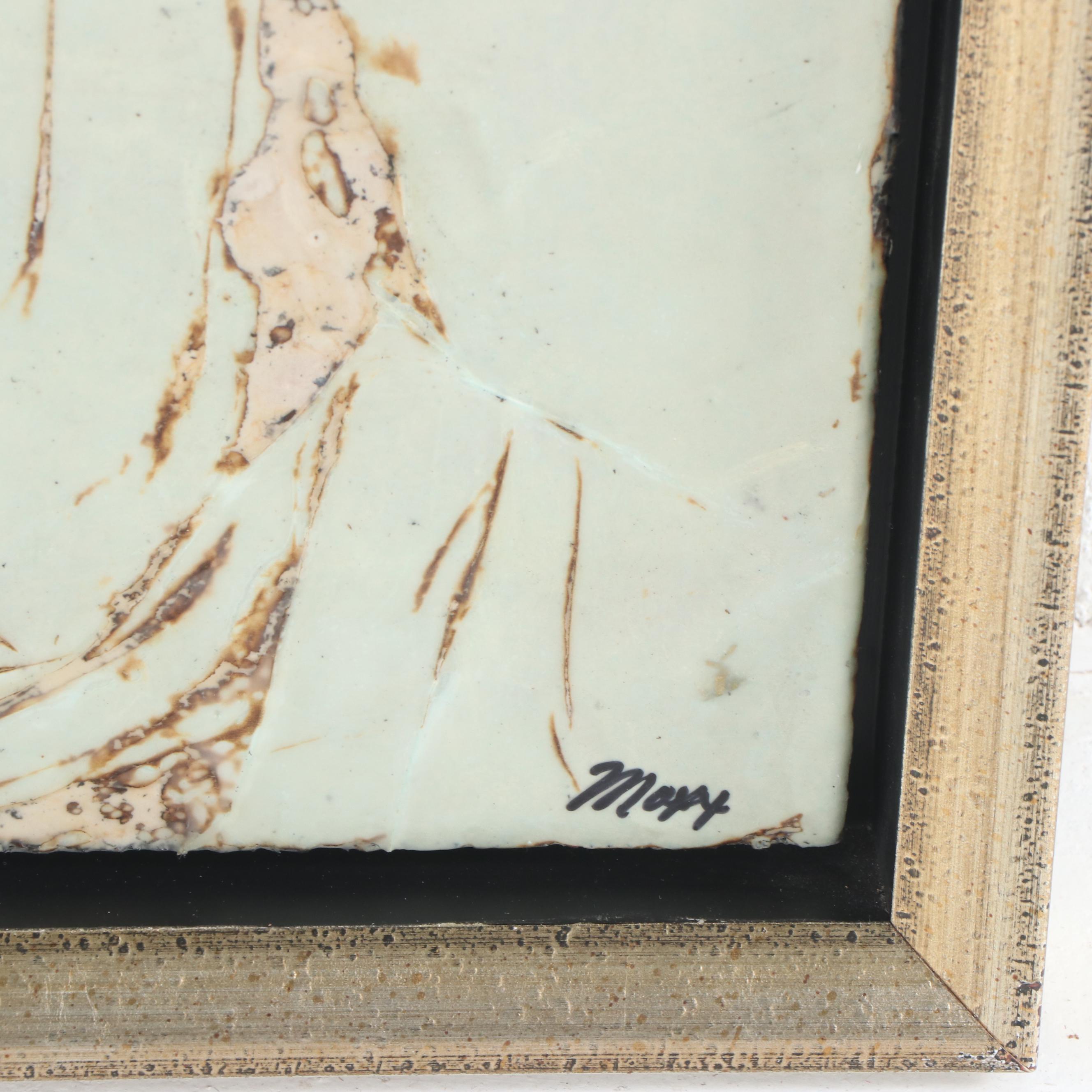 Maxine Mattson-Lawrence Encaustic Paintings "Golden Fern III"