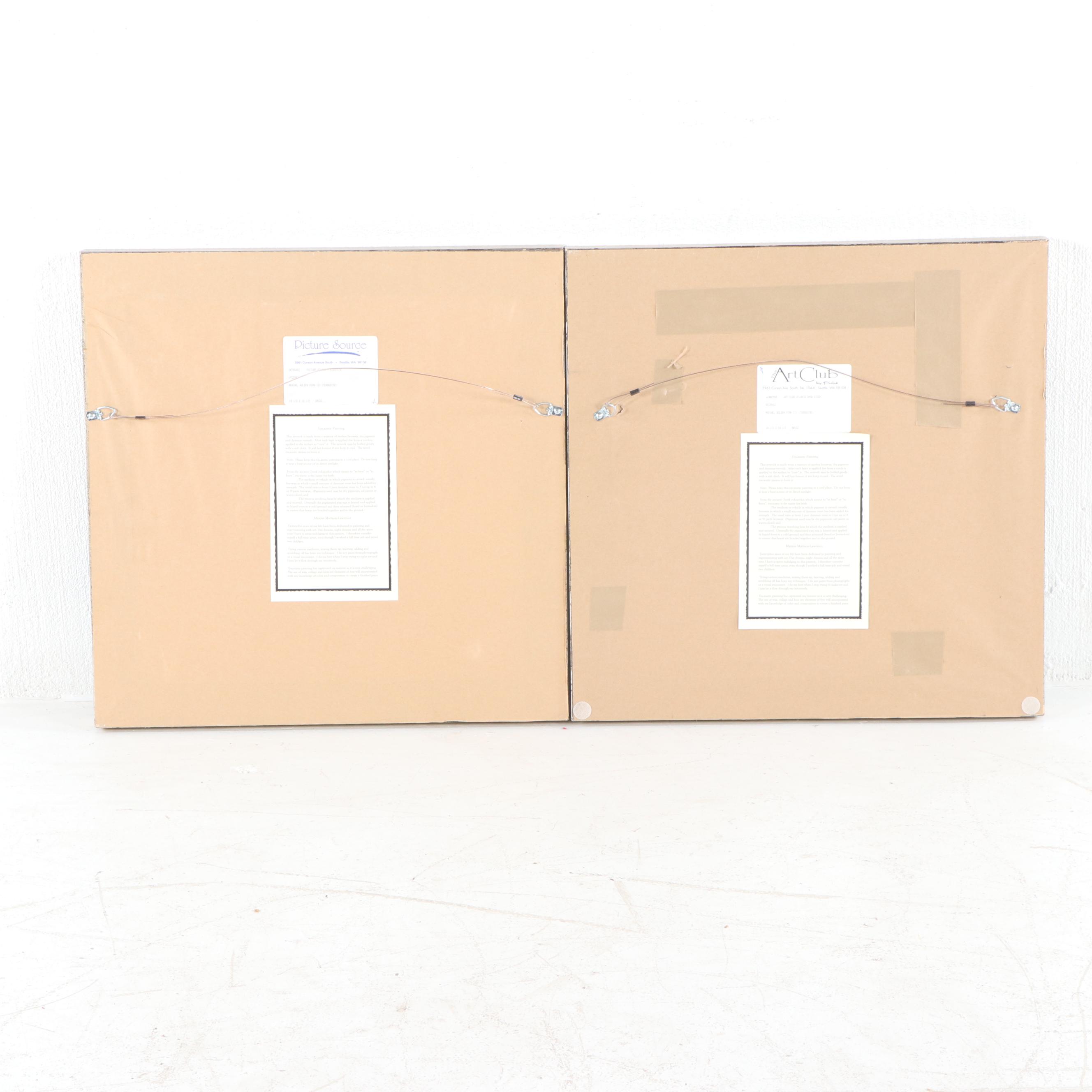 Maxine Mattson-Lawrence Encaustic Paintings "Golden Fern III"