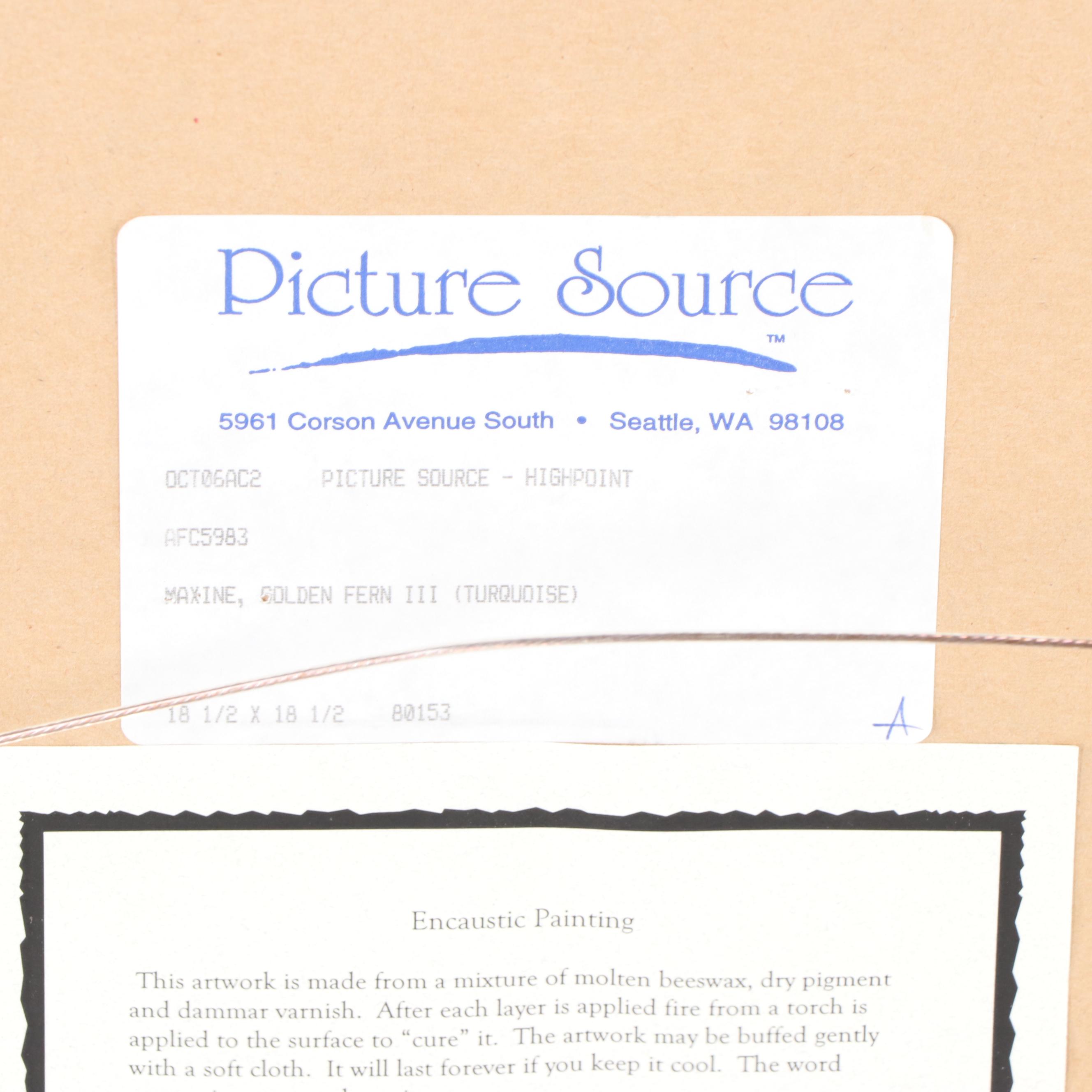 Maxine Mattson-Lawrence Encaustic Paintings "Golden Fern III"