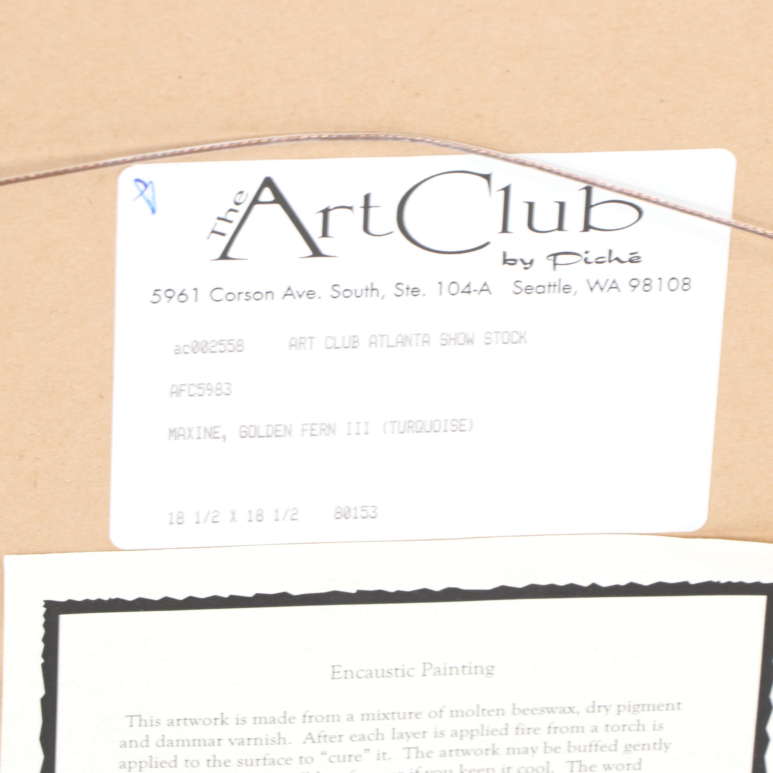 Maxine Mattson-Lawrence Encaustic Paintings "Golden Fern III"