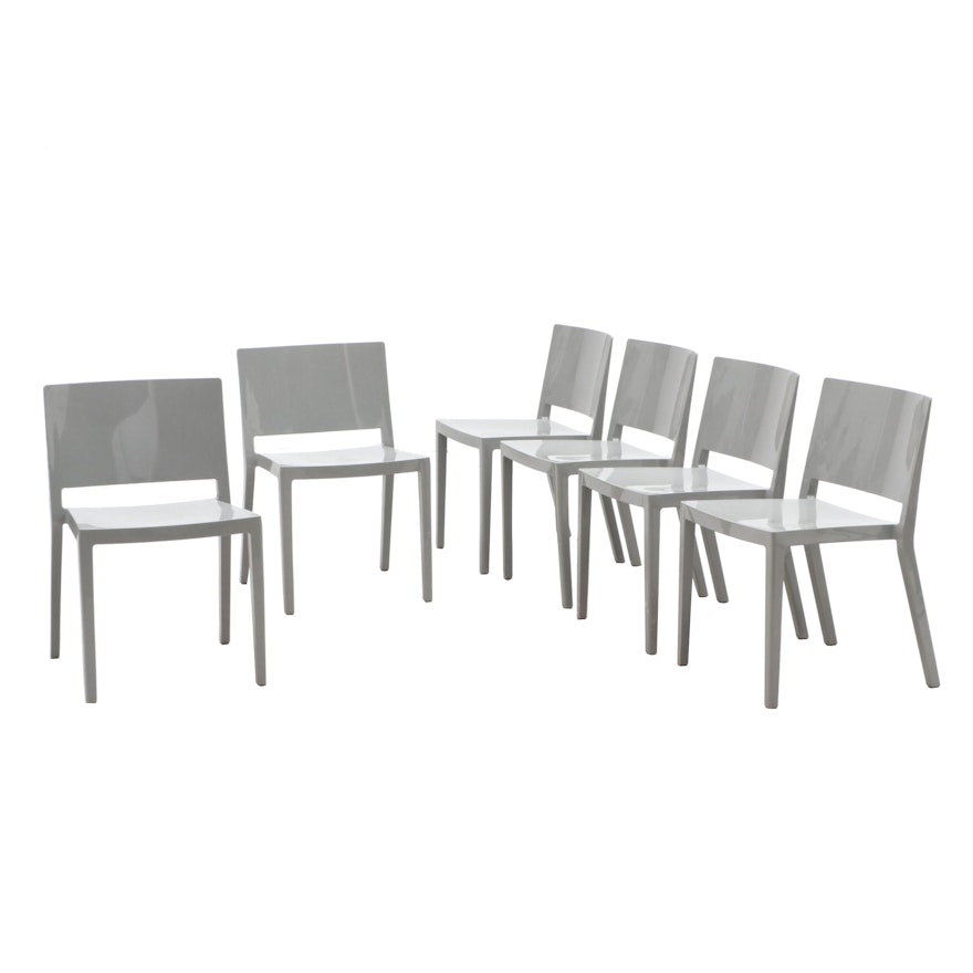 Modernist Molded Plastic Side Chairs in the Stye of Lissoni