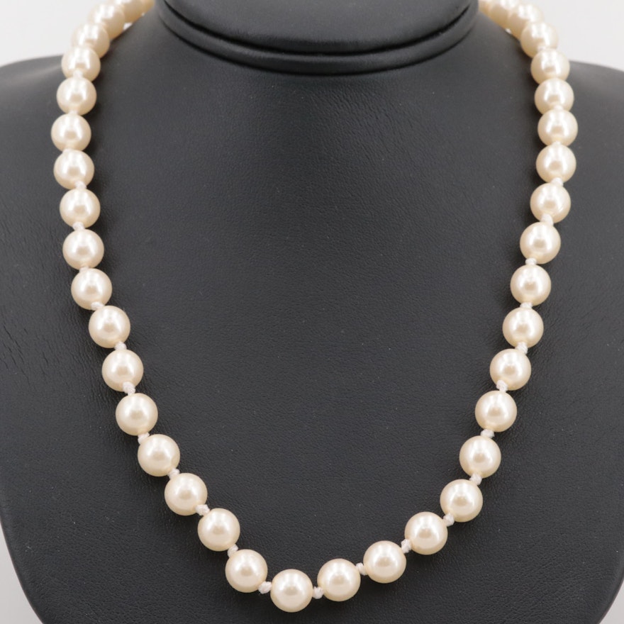 Gold Tone Imitation Pearl Necklace