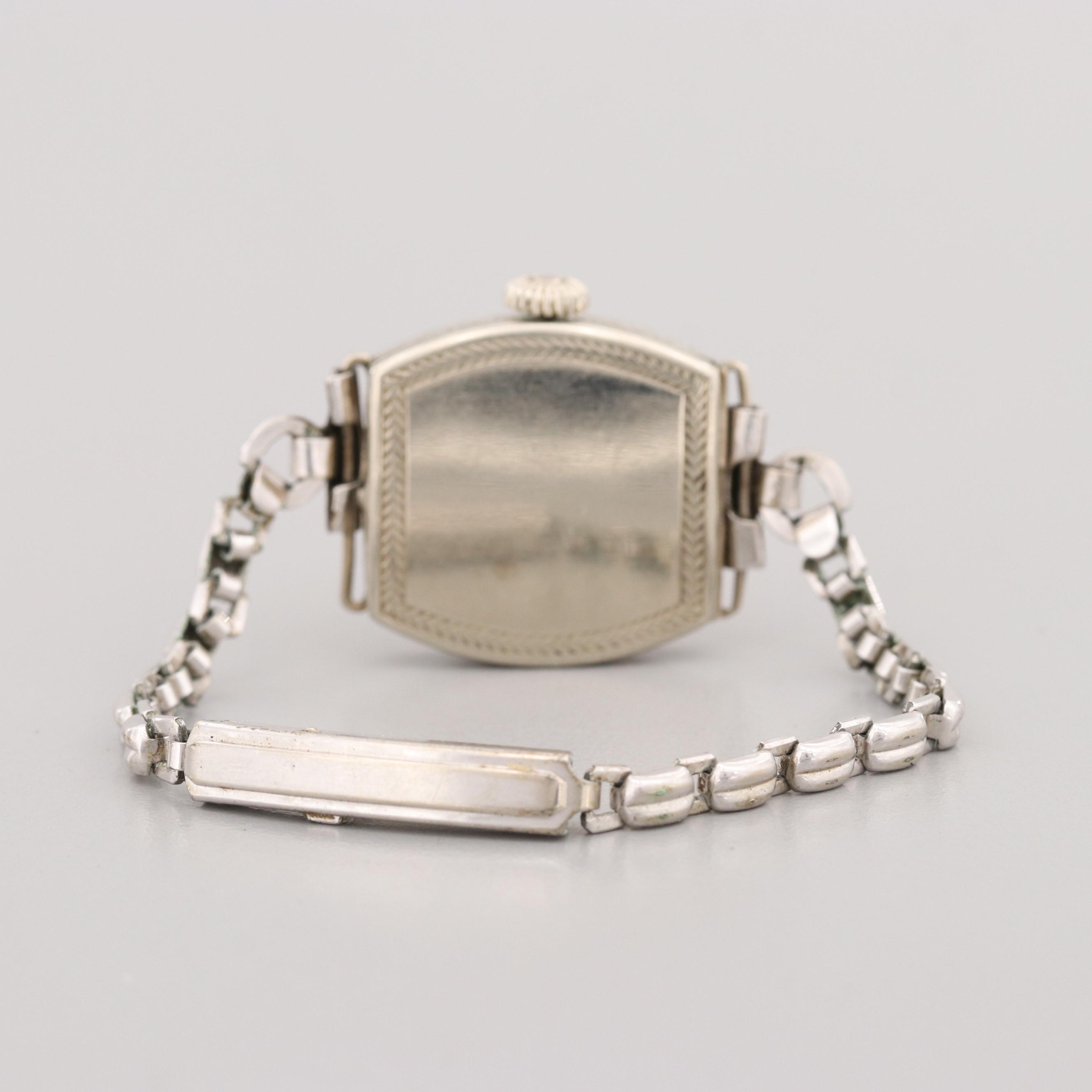 Vintage Elgin 14K White Gold Stem Wind Watch, 1924