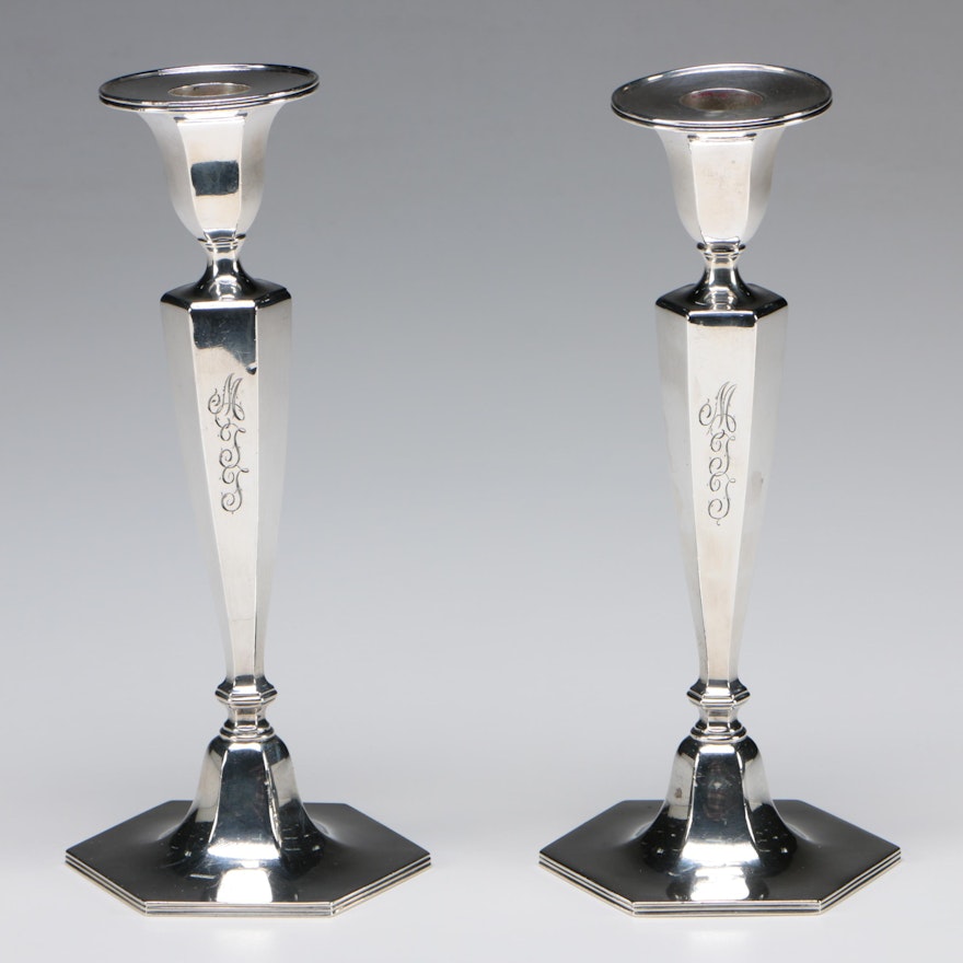 Tiffany & Co. Weighted Sterling Silver Candlesticks, 1906