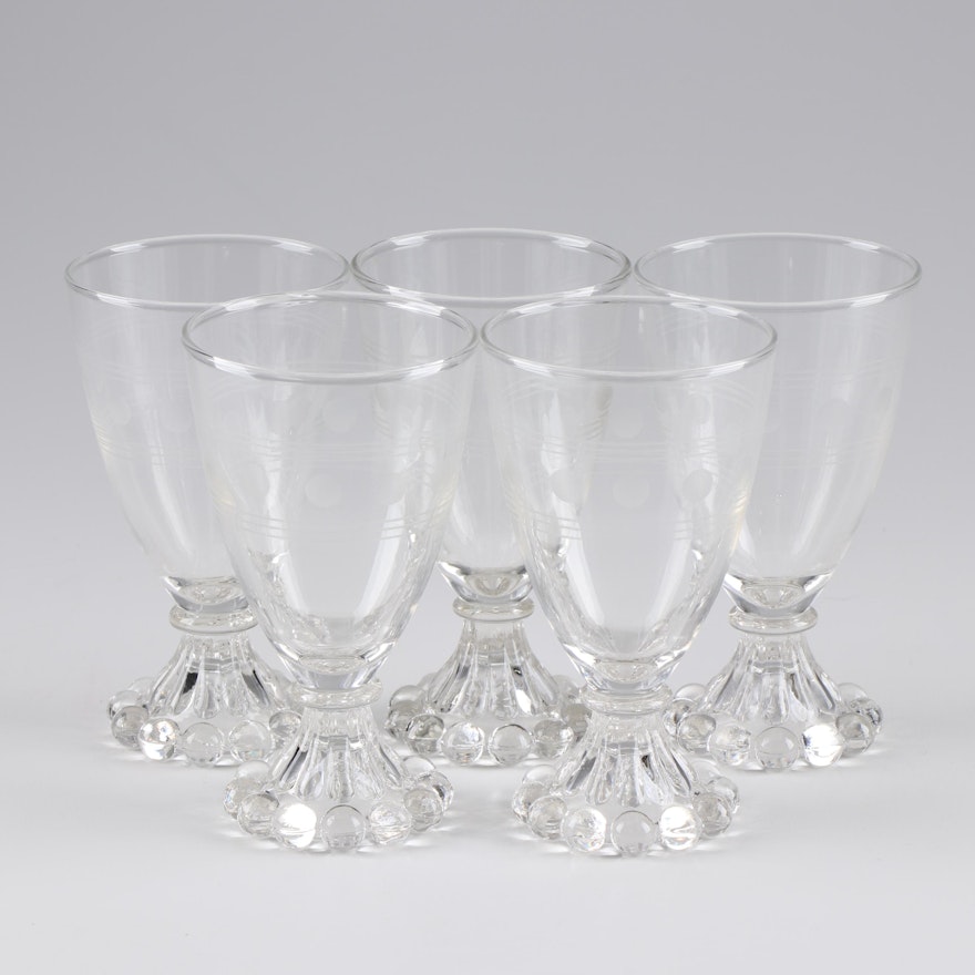 Vintage Etched "Boopie Glass" Sherry Glasses