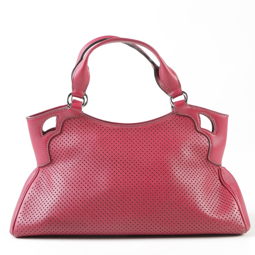 Cartier Perforated Red Leather Marcello de Cartier Small Bag