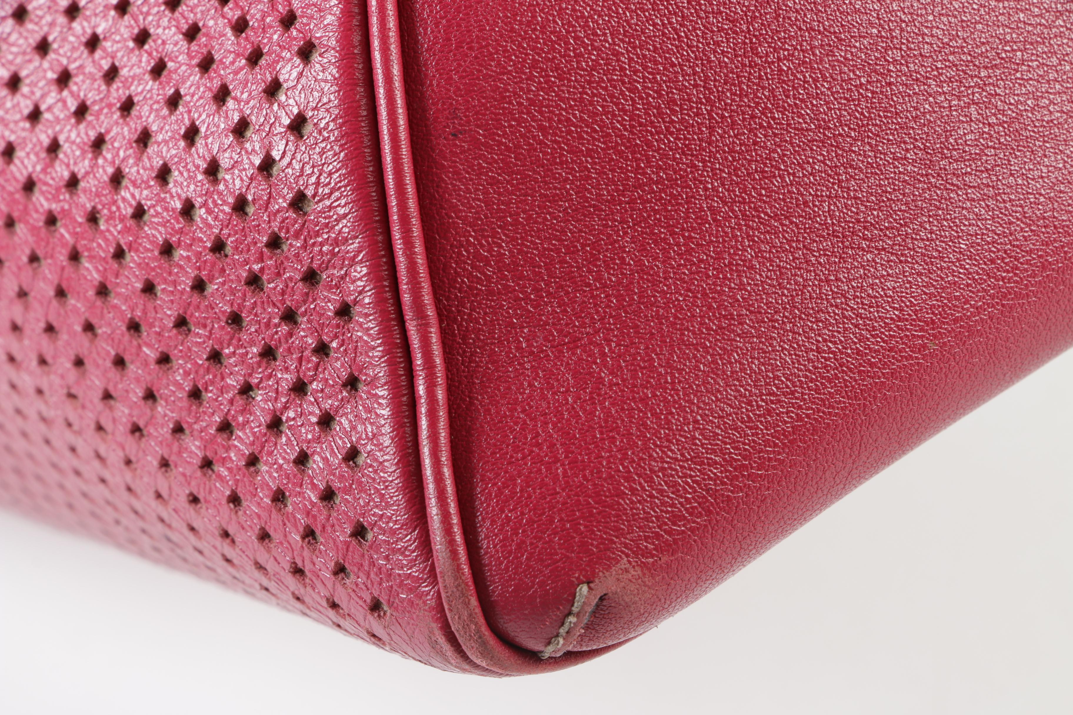 Cartier Perforated Red Leather Marcello de Cartier Small Bag