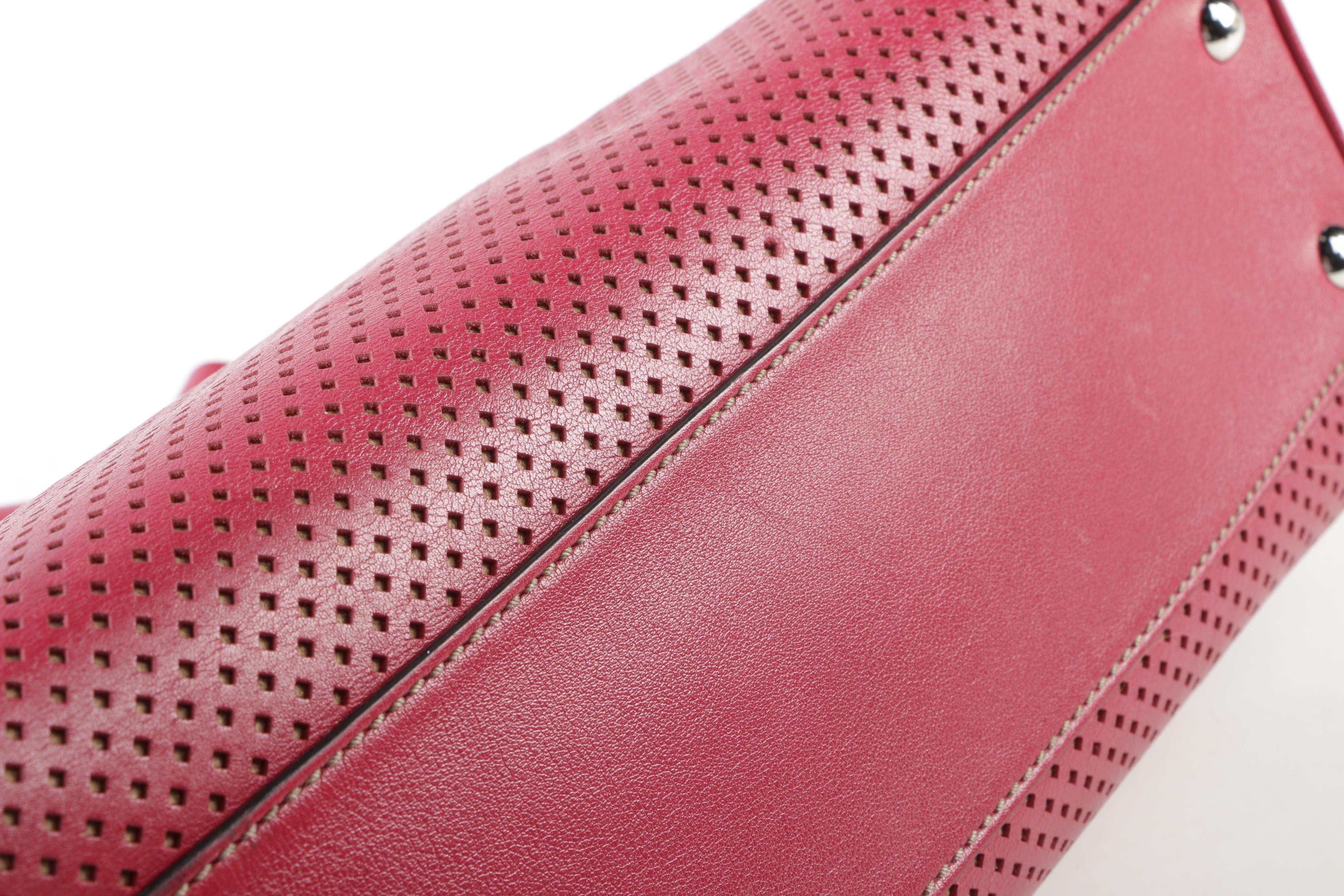 Cartier Perforated Red Leather Marcello de Cartier Small Bag