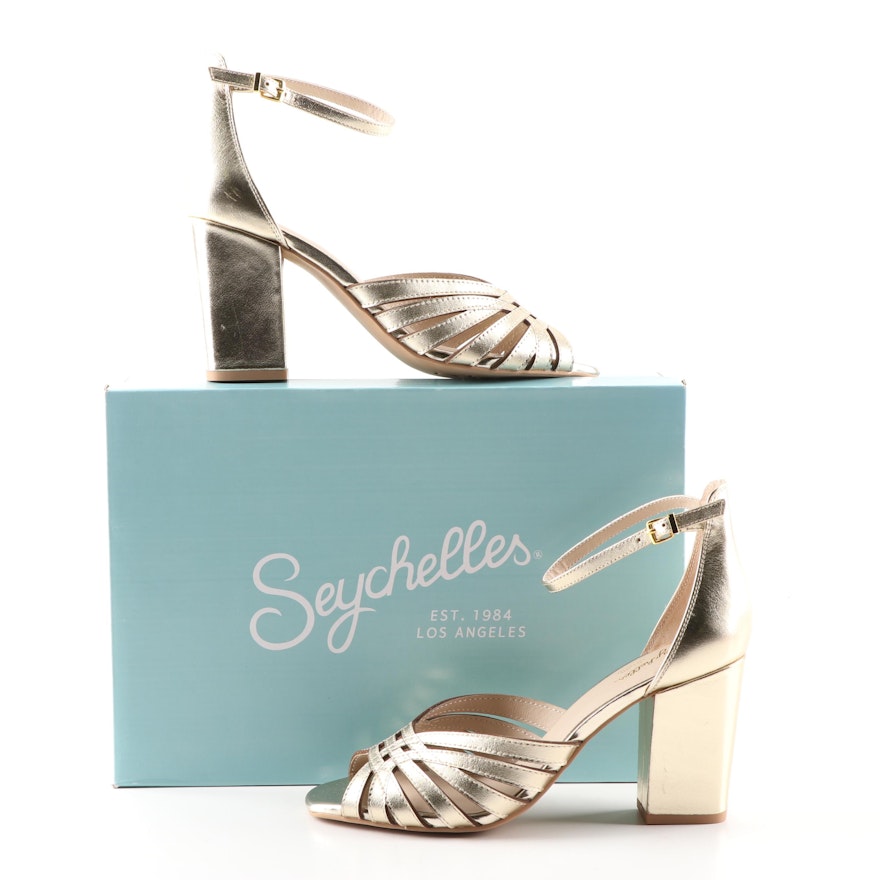 Seychelles Los Angeles Darkest Before Dawn Gold Metallic Leather Sandals