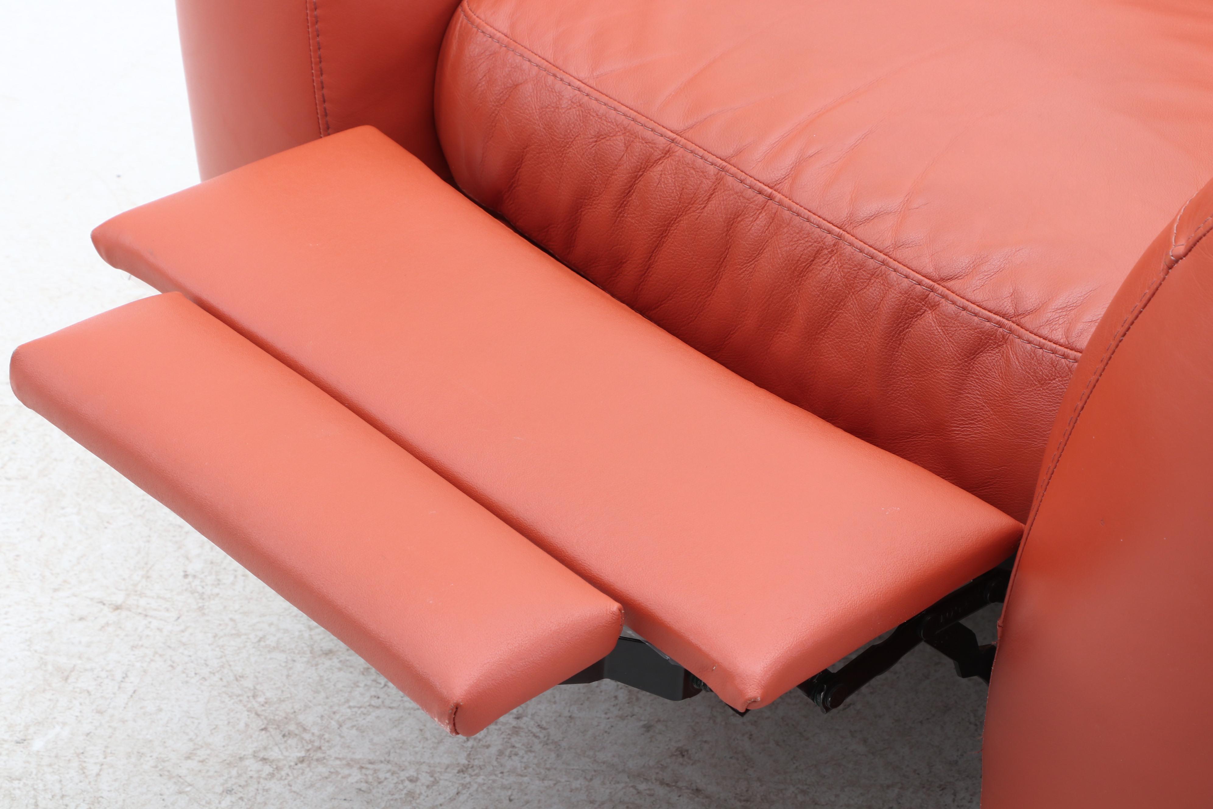 Modernist Leather Recliner by Italsofa Bahia