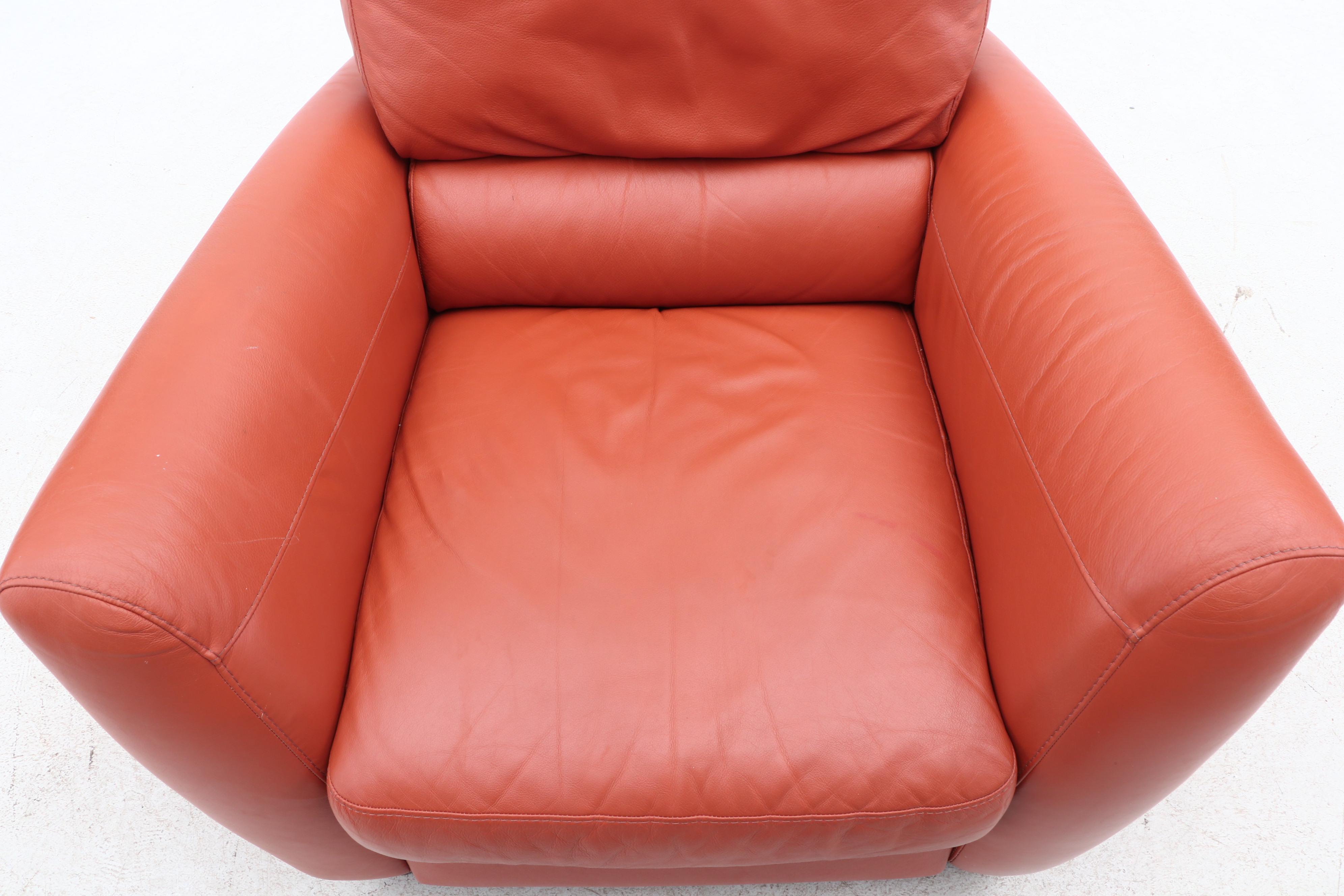 Modernist Leather Recliner by Italsofa Bahia