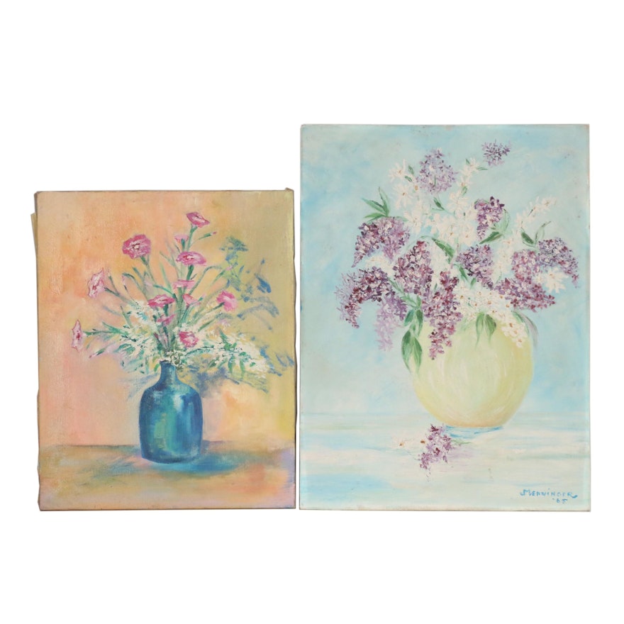 Mid-Late 20th Century Still Life Oil Paintings