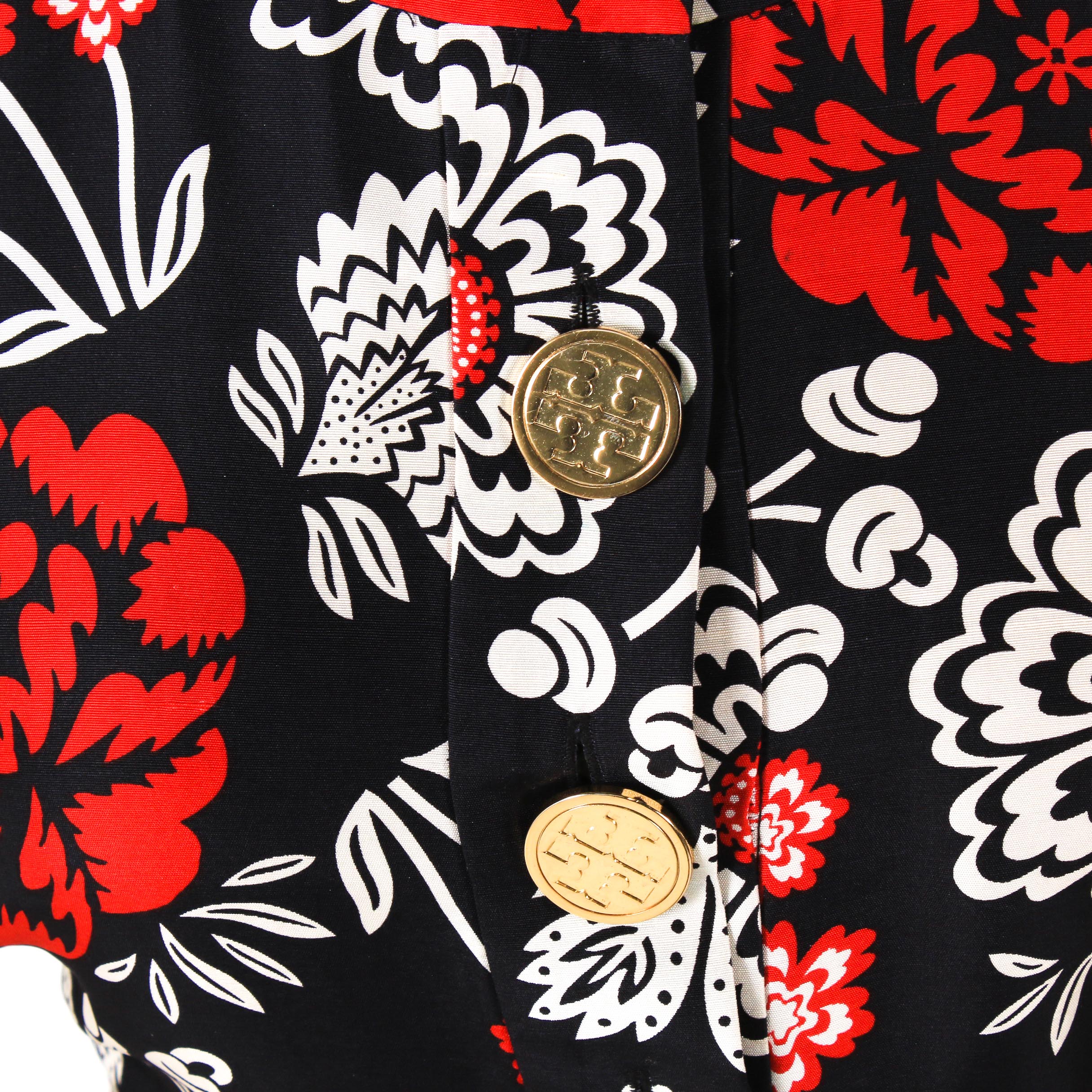 Women's Tory Burch Silk Long Sleeve Floral Shift Dress