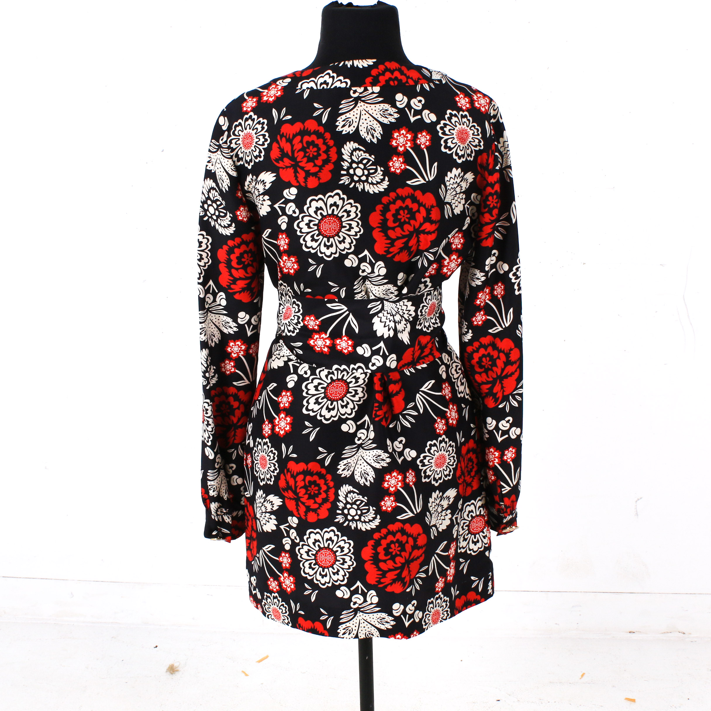 Women's Tory Burch Silk Long Sleeve Floral Shift Dress