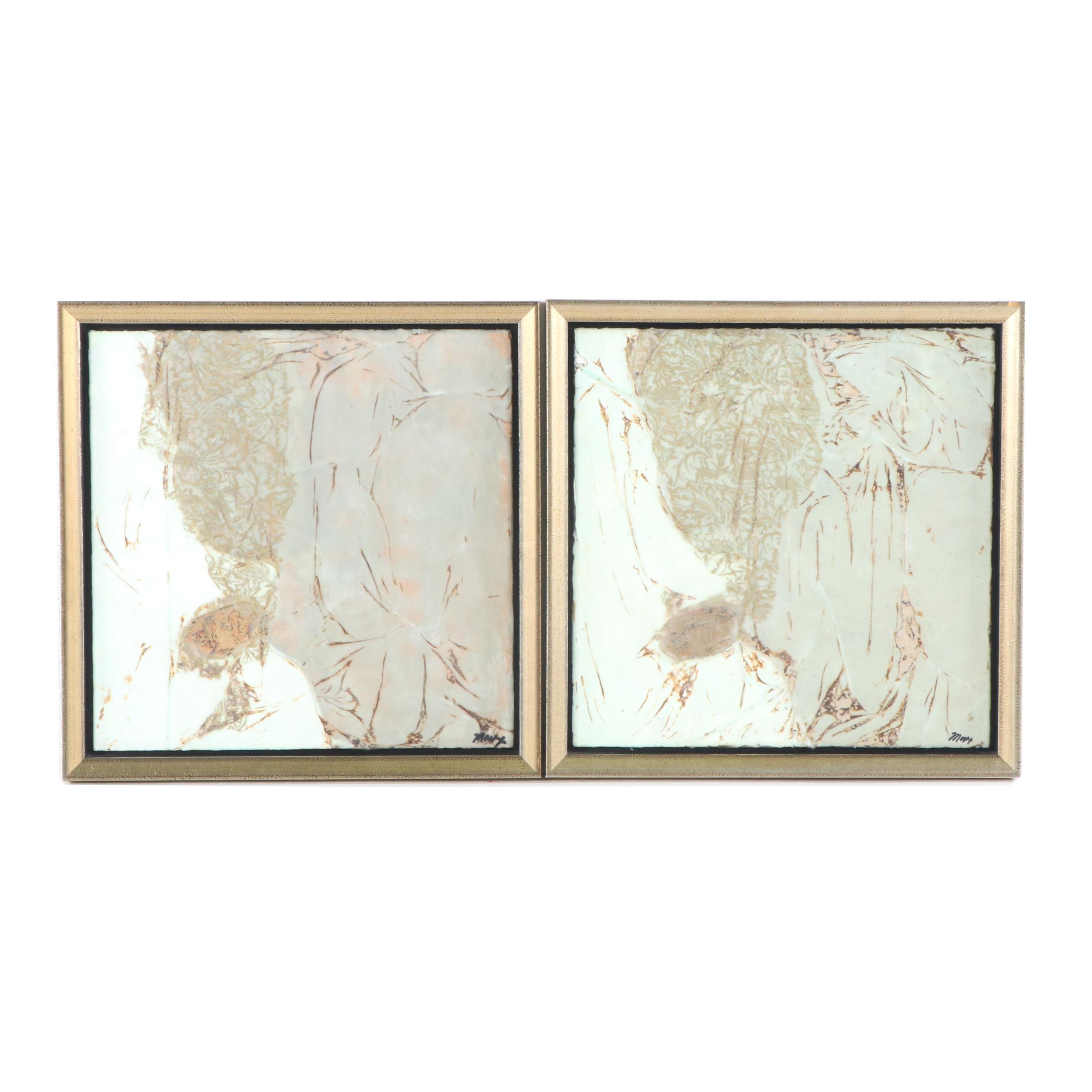 Maxine Mattson-Lawrence Encaustic Paintings "Golden Fern III"