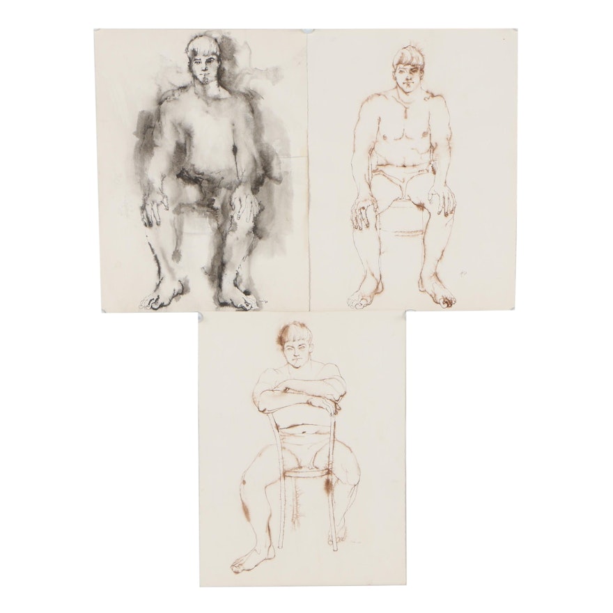 John Tuska 1968 Figural Ink Drawings