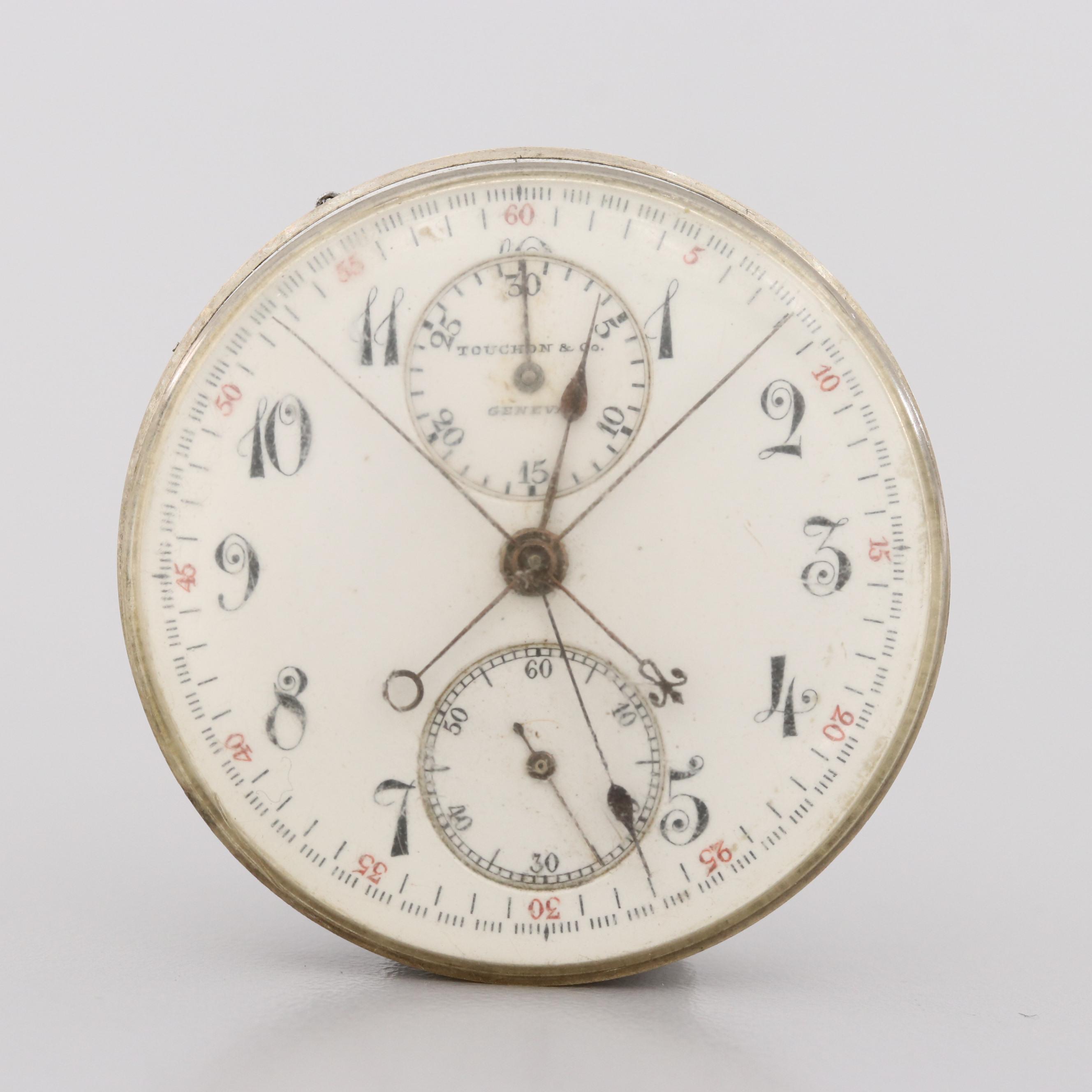 Antique Touchon & Co. Split Second Chronograph Movement and Dial