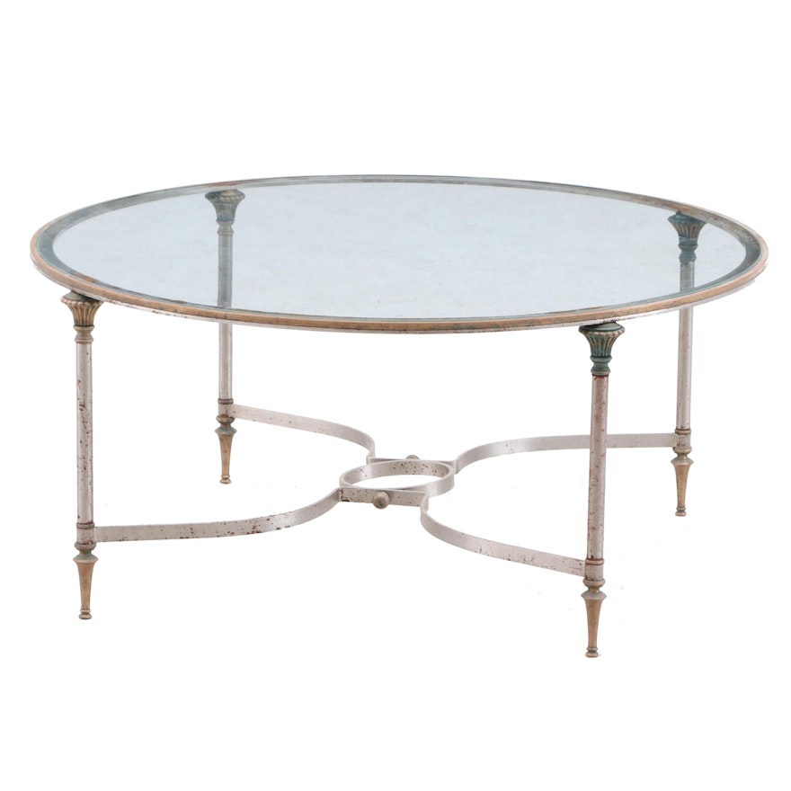 Federal Style Glass and Brass Coffee Table