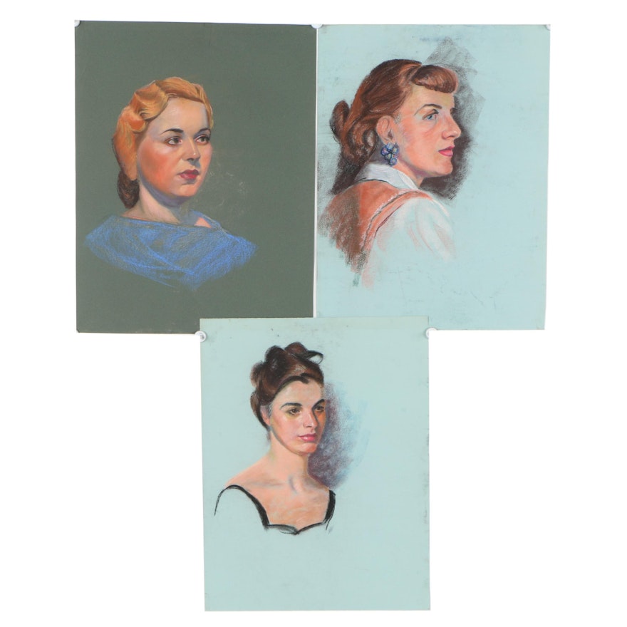 Judge Edward J. Hummer Portrait Pastel Drawings