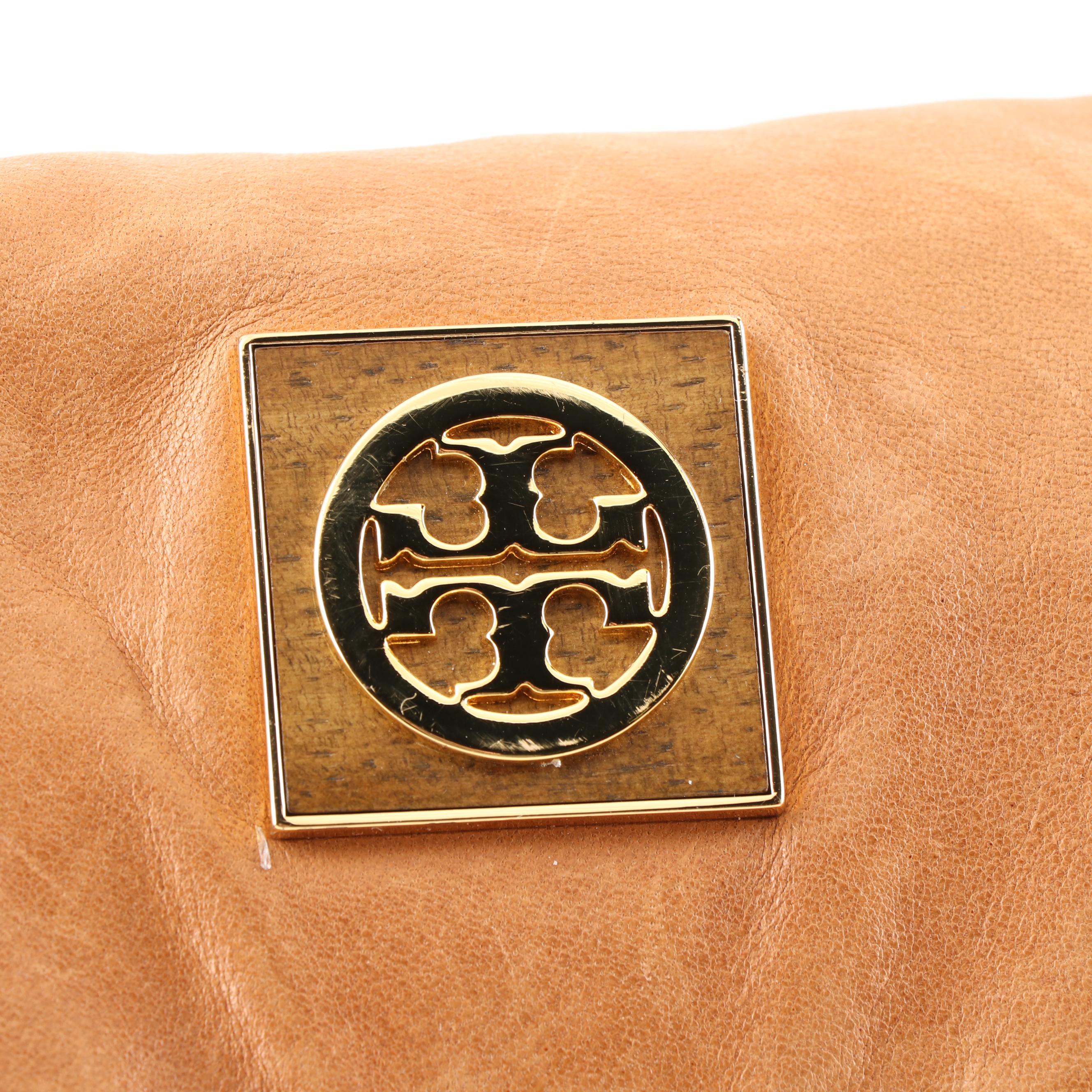 Tory Burch Distressed Leather Foldover Crossbody Bag with Fringed Tassel