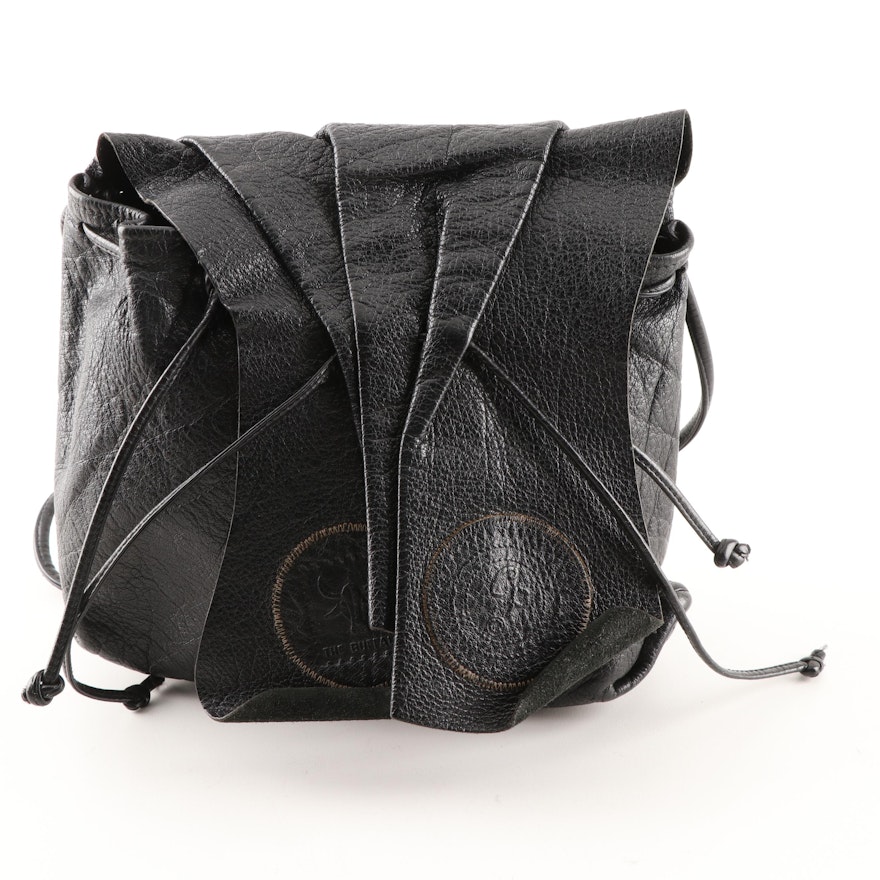 Carlos Falchi Black Leather Crossbody Bag