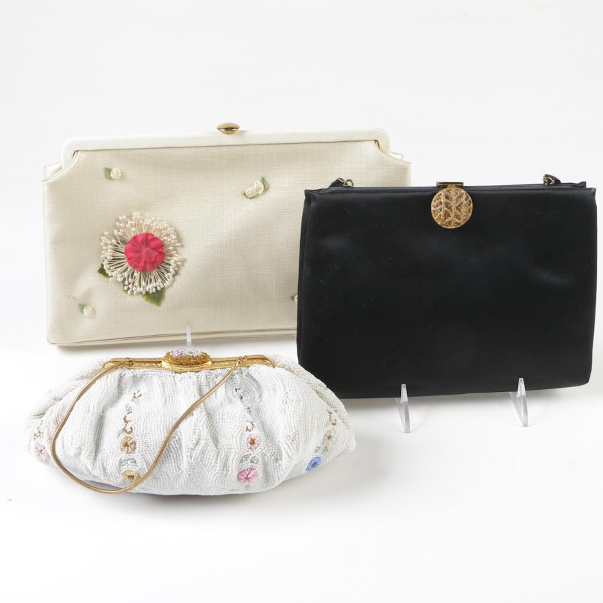 Rosenfeld Clutch, Black Silk Clutch, Coin Purses, and Beaded Handbag