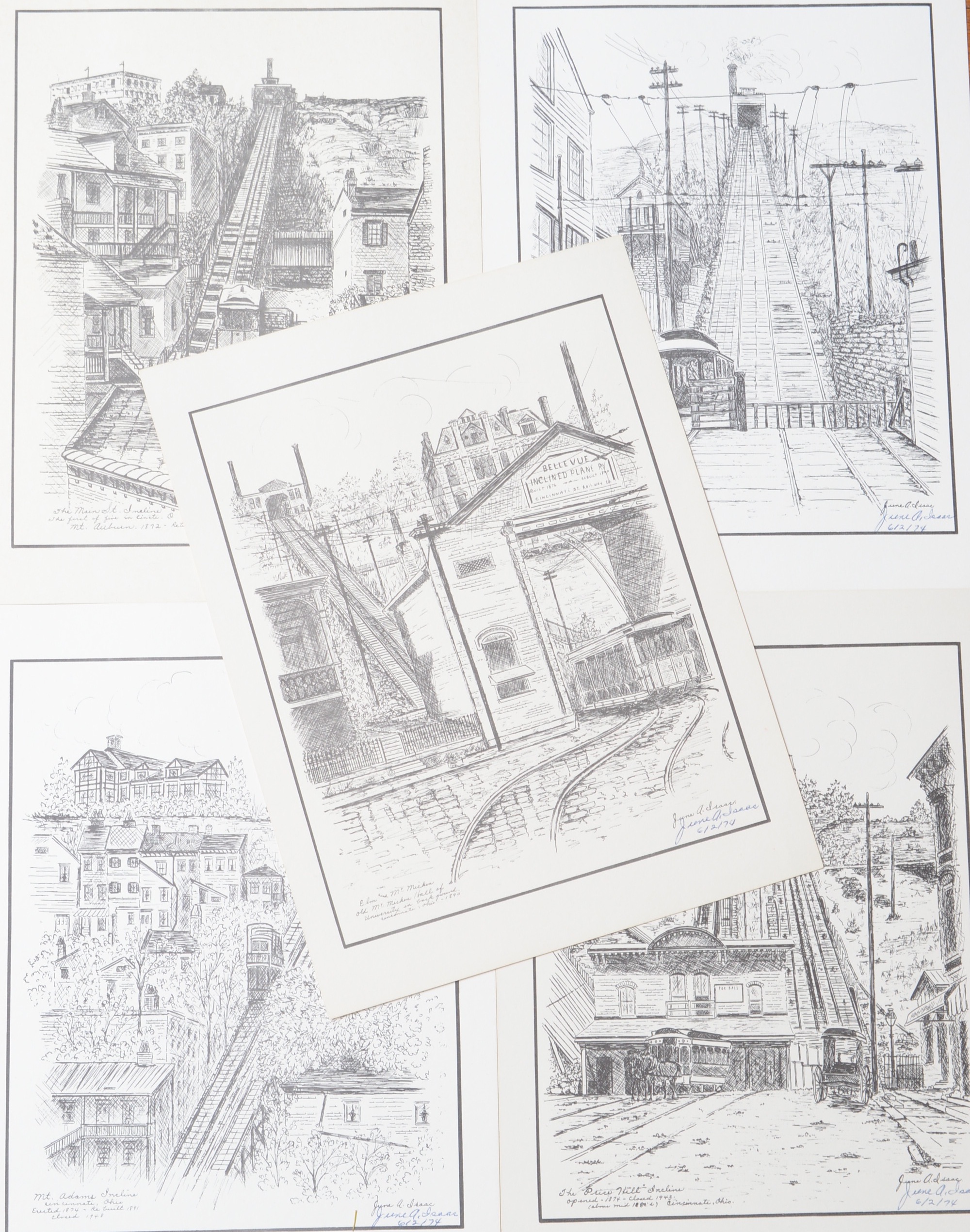 June Isaac Limited Edition Offset Lithographs of Cincinnati, OH