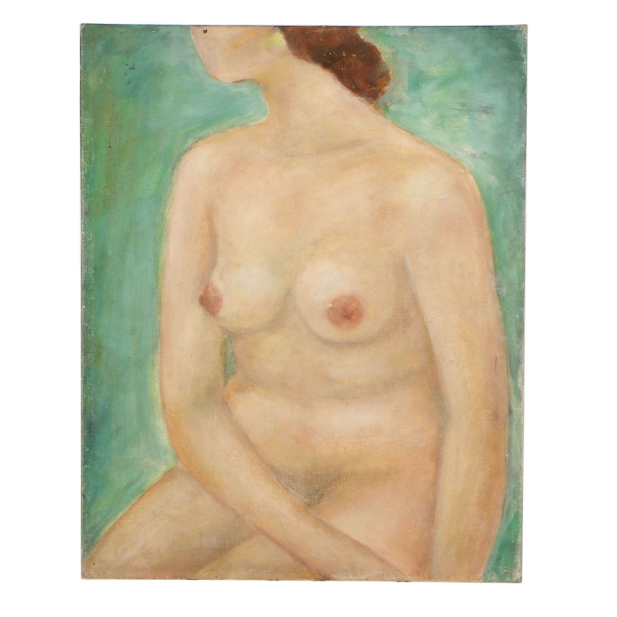 Late 20th Century Figural Oil Painting