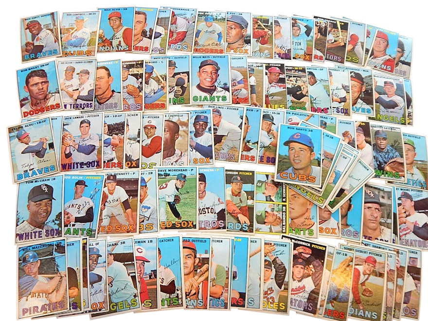 1967 Topps Baseball Card Collection with Santo, Mays, Killebrew and More