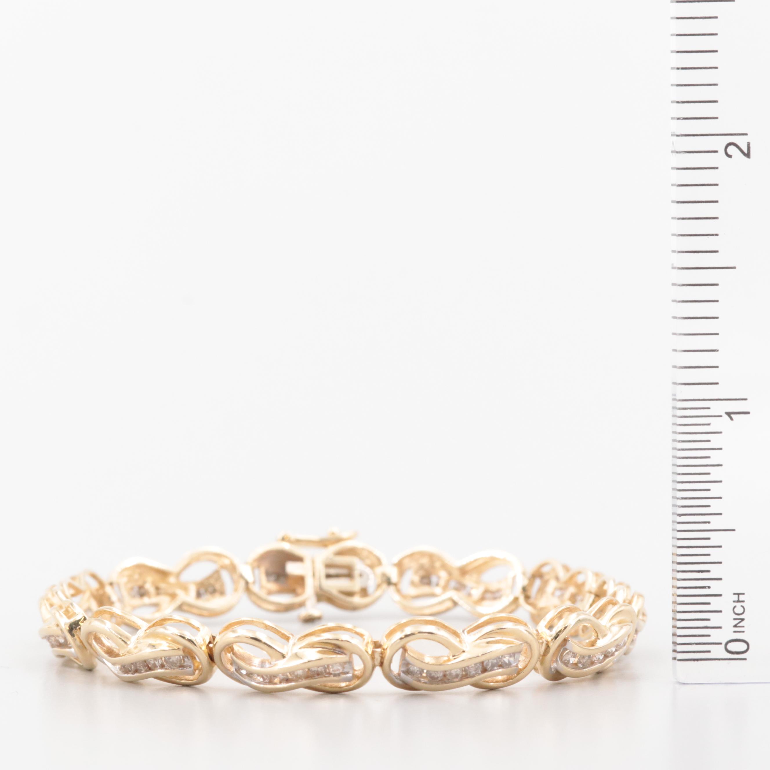 14K Yellow Gold 1.65 CTW Diamond Infinity Link Bracelet