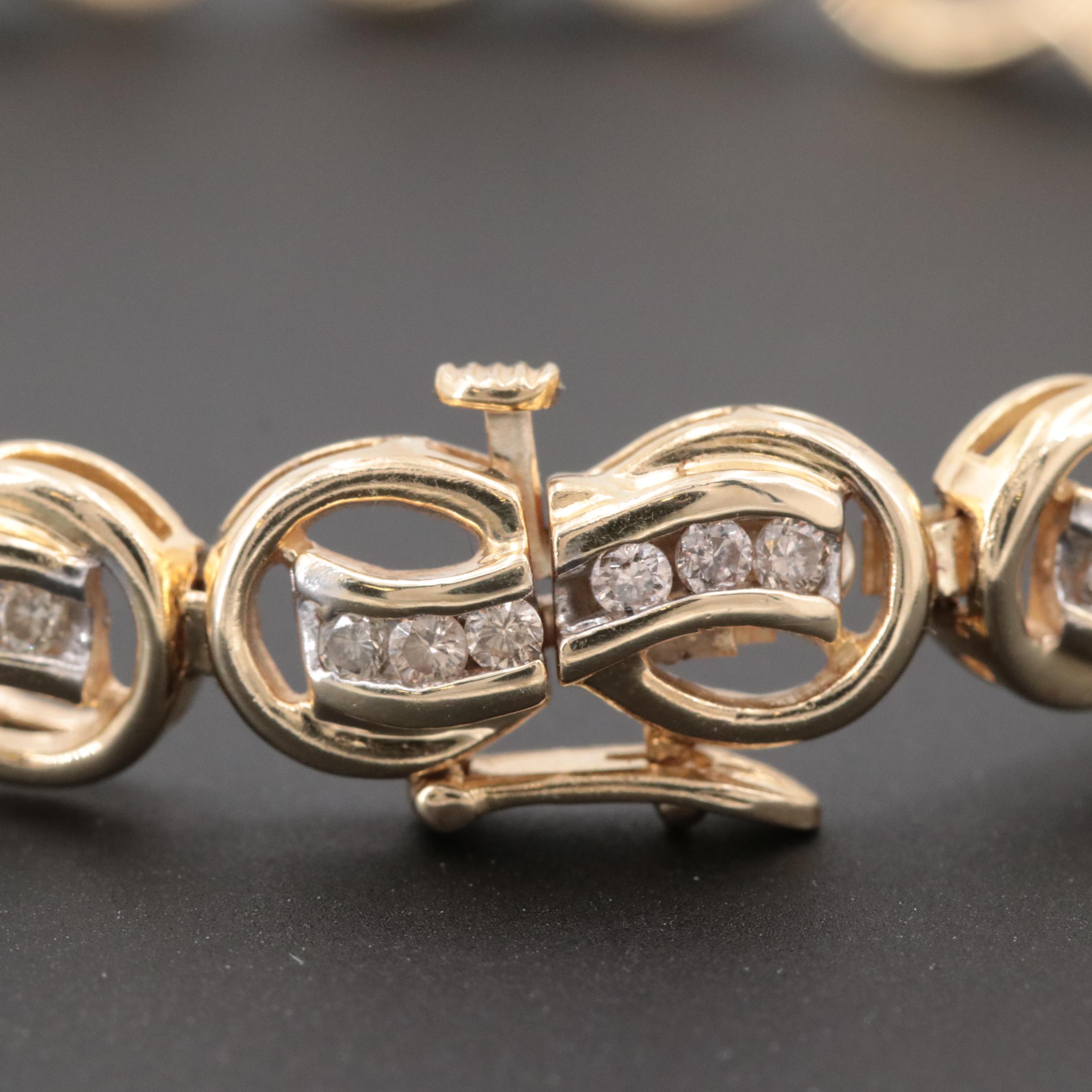14K Yellow Gold 1.65 CTW Diamond Infinity Link Bracelet