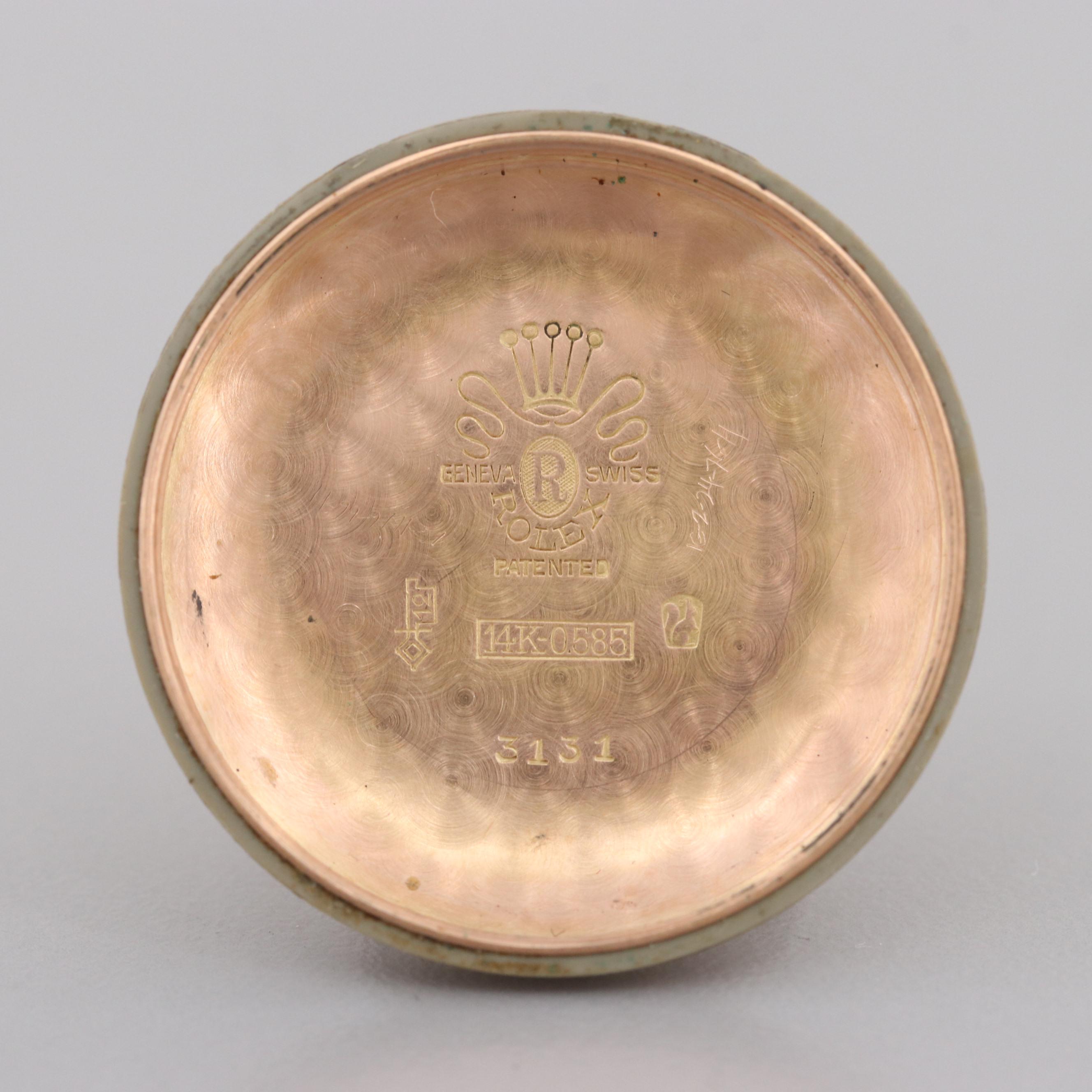 Rolex 14K Rose Gold Bubble Back Watch, 1946