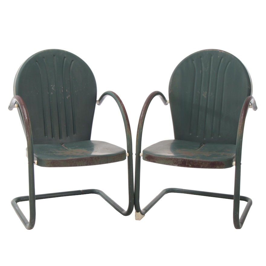 Painted Metal Patio Chairs, Mid to Late 20th Century