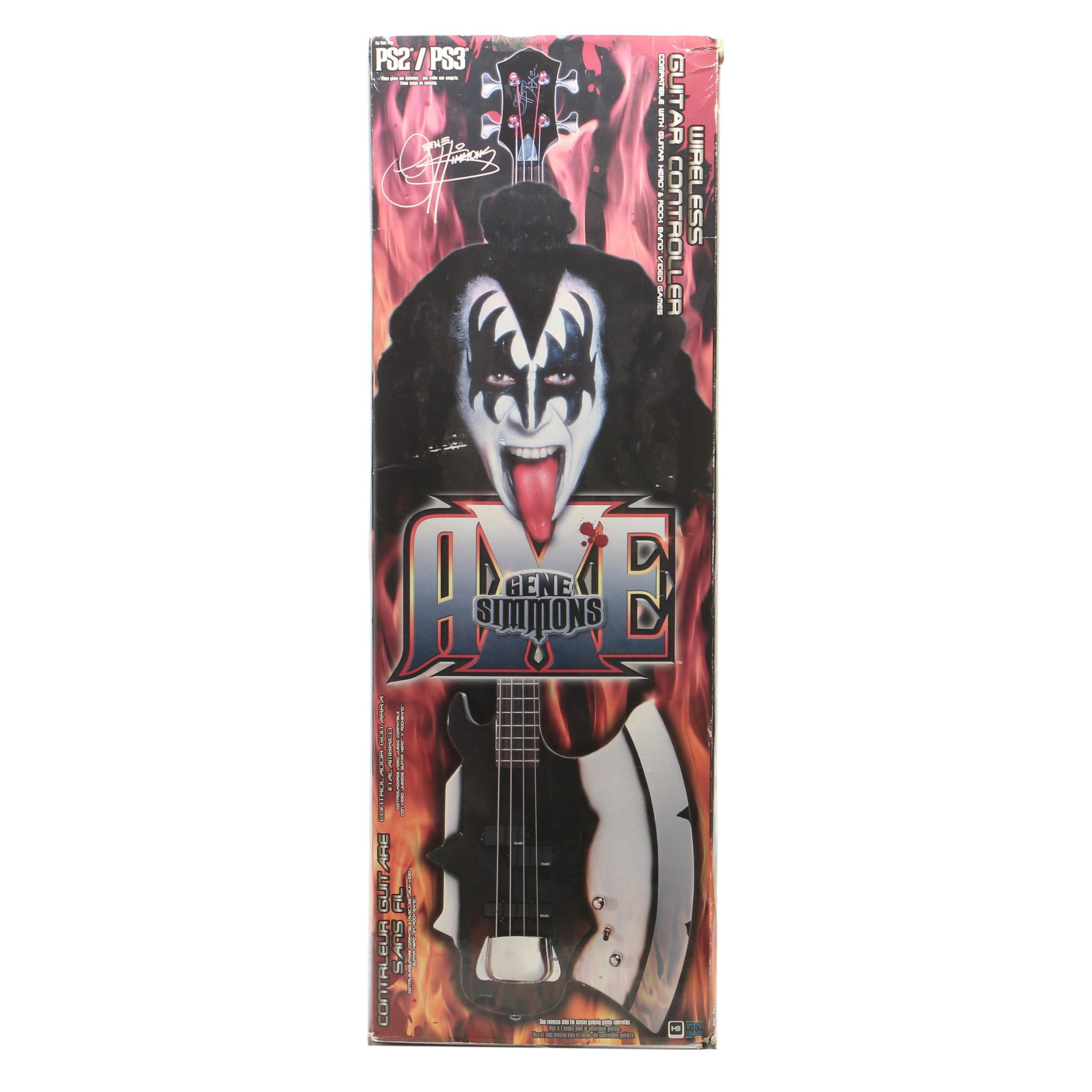 Gene Simmons Axe Playstation 2/3 Guitar Wireless Controller in Original Box