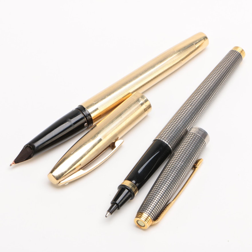 Sheaffer Lifetime Fountain Pen with 14K Gold Nib and French Parker Sterling Pen