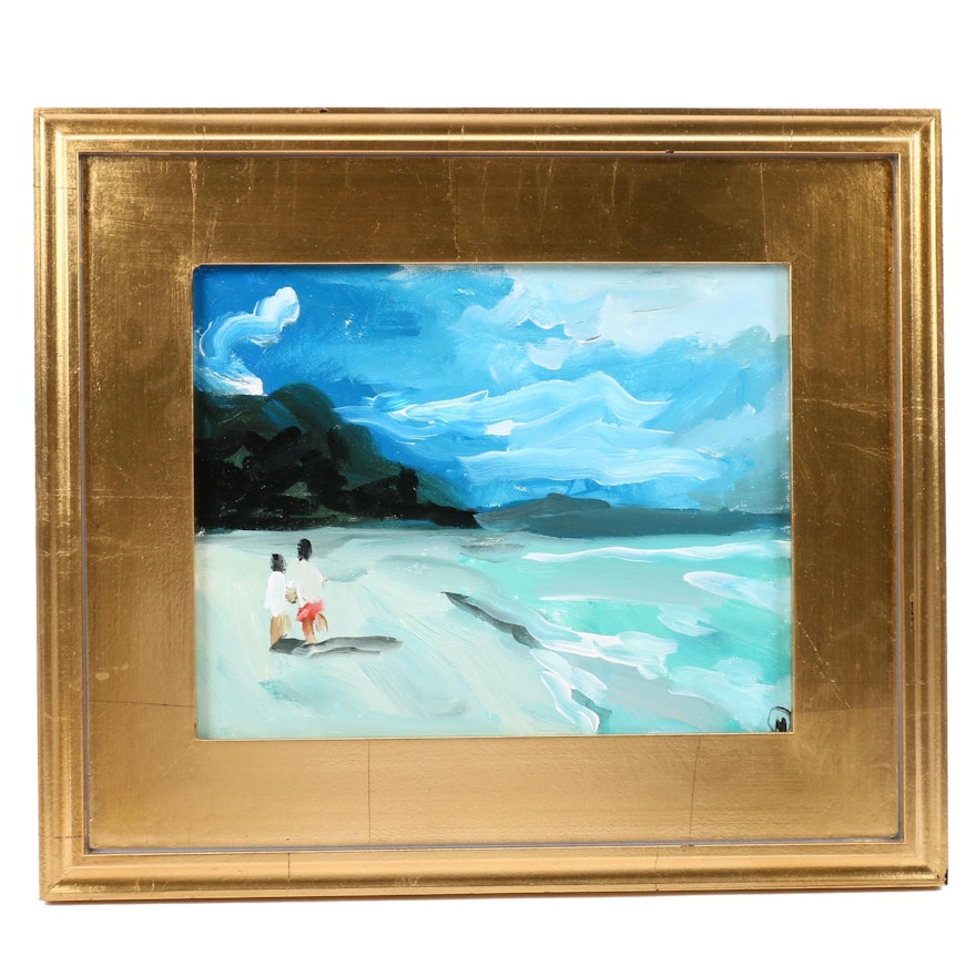 Martin Azari Oil Painting "Walk on the Beach"