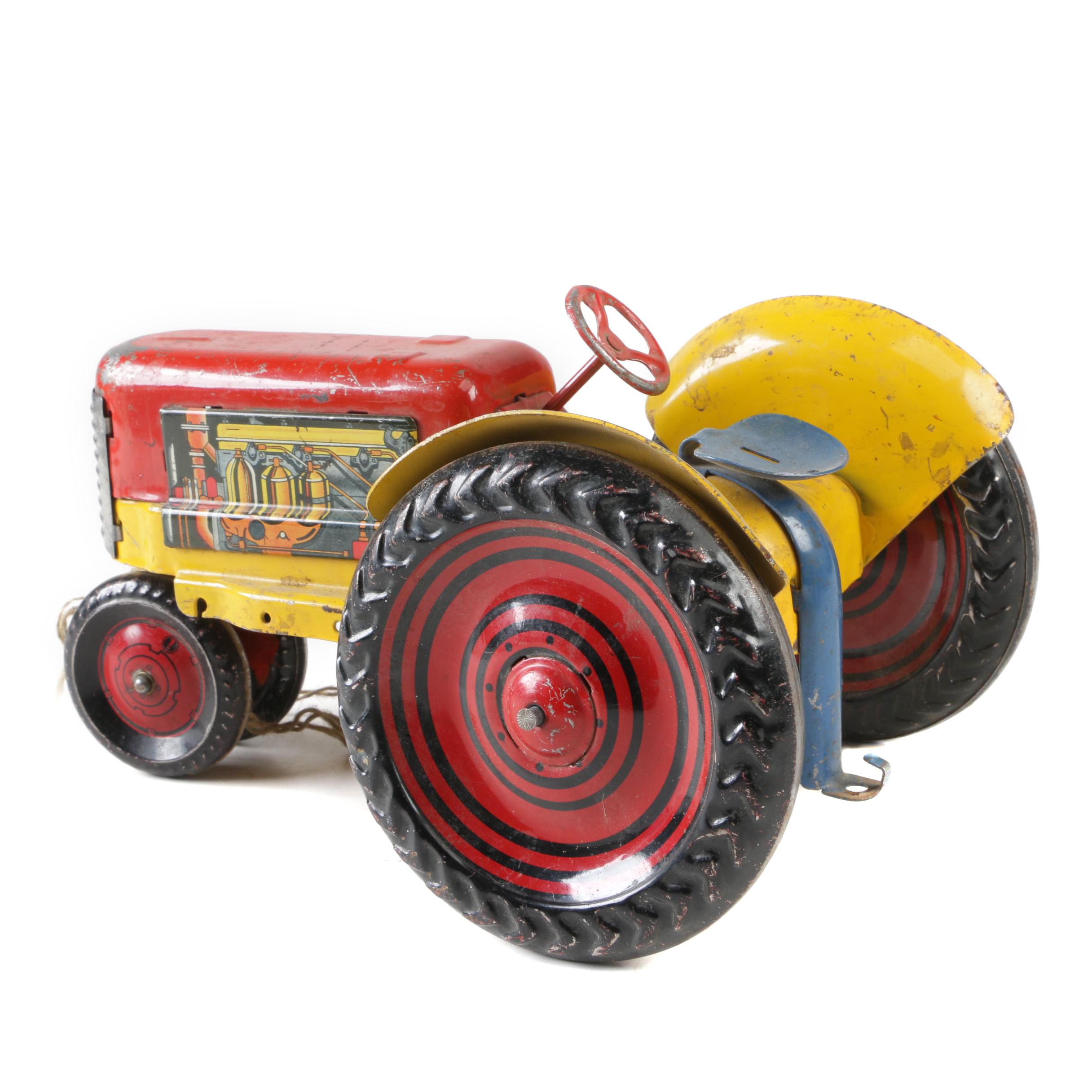 Tin Toy Tractor, Vintage