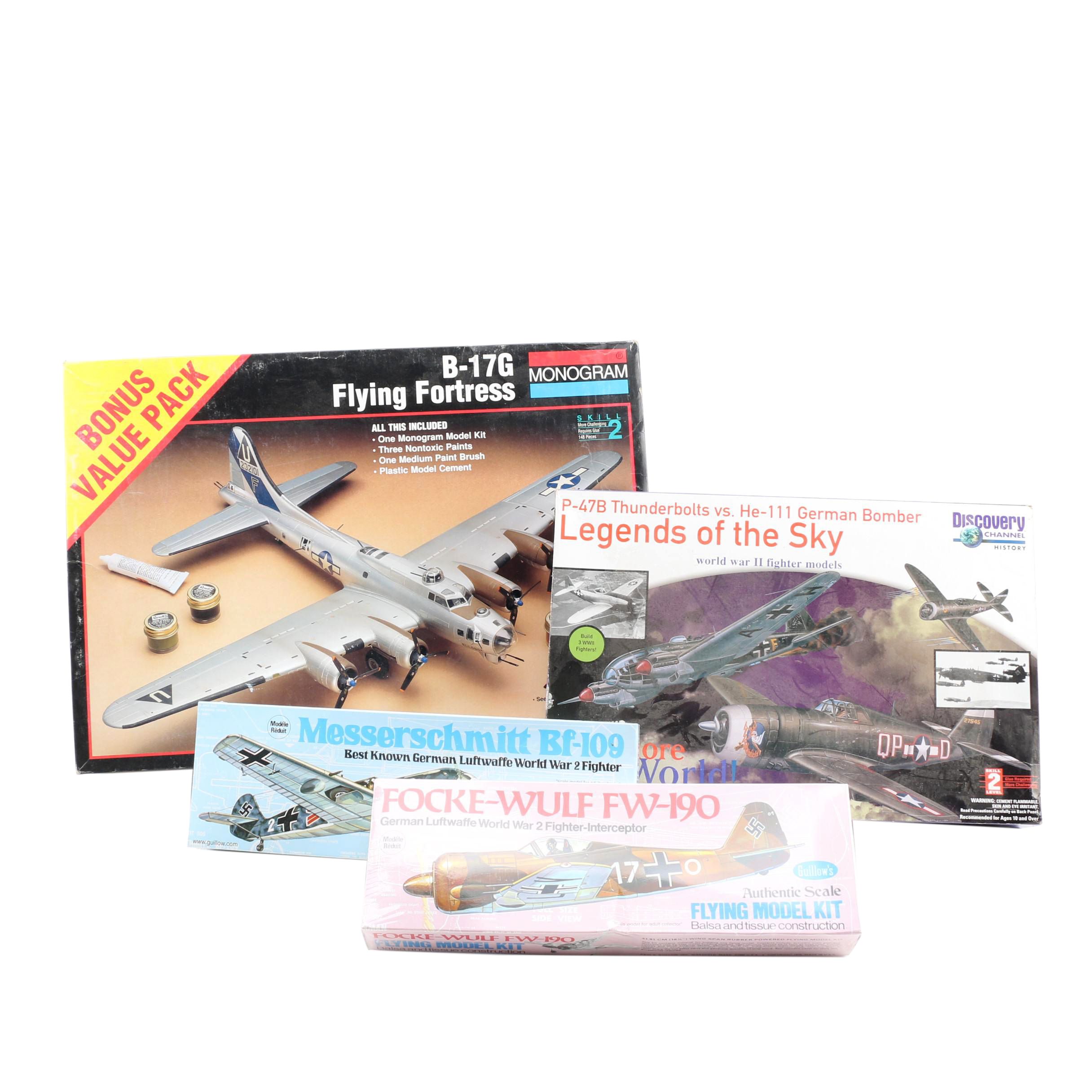 American and German World War II Airplane Model Kits