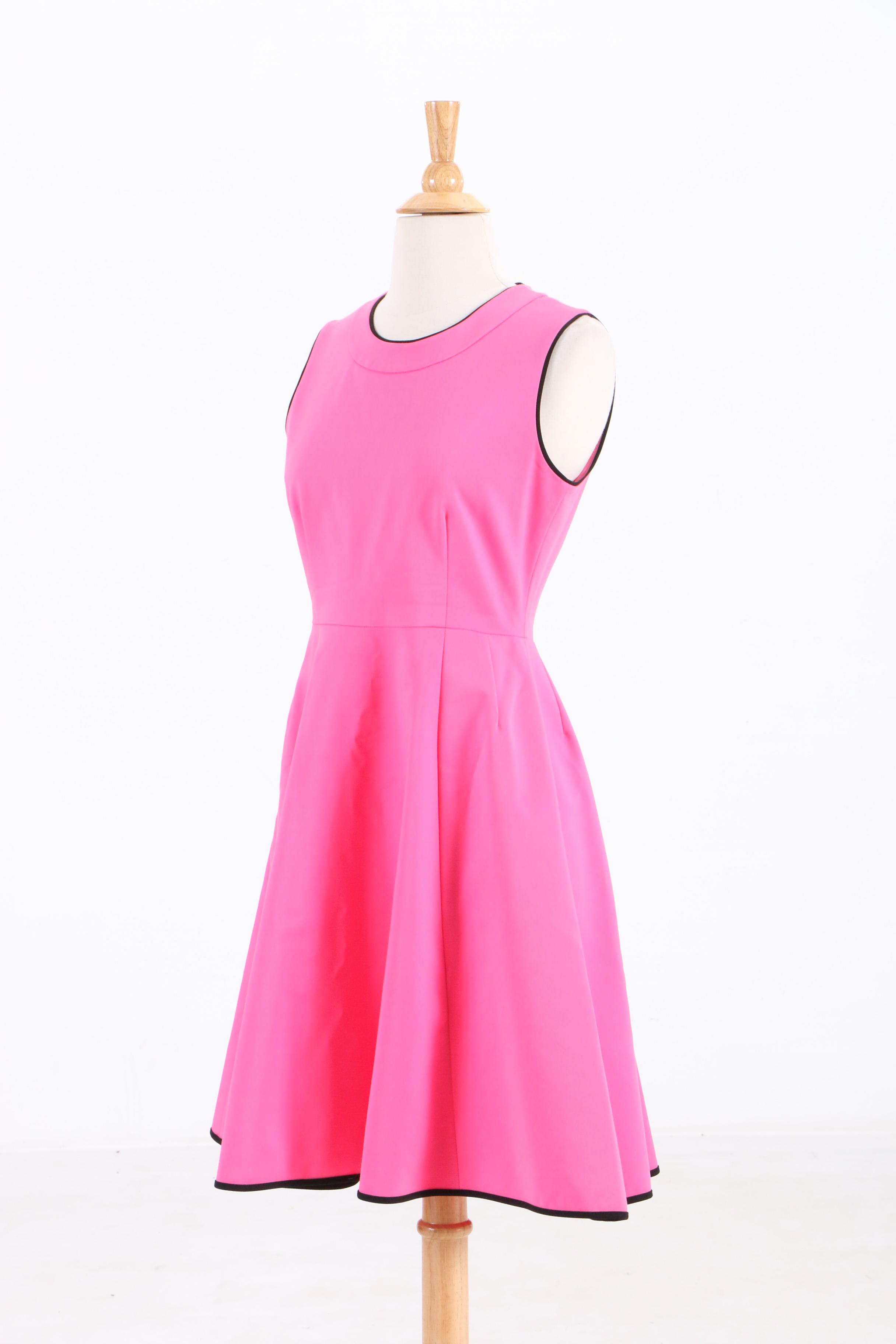 Kate Spade Pink Carol Dress and Hot Pink Harmony Metro Perforated Tote Bag