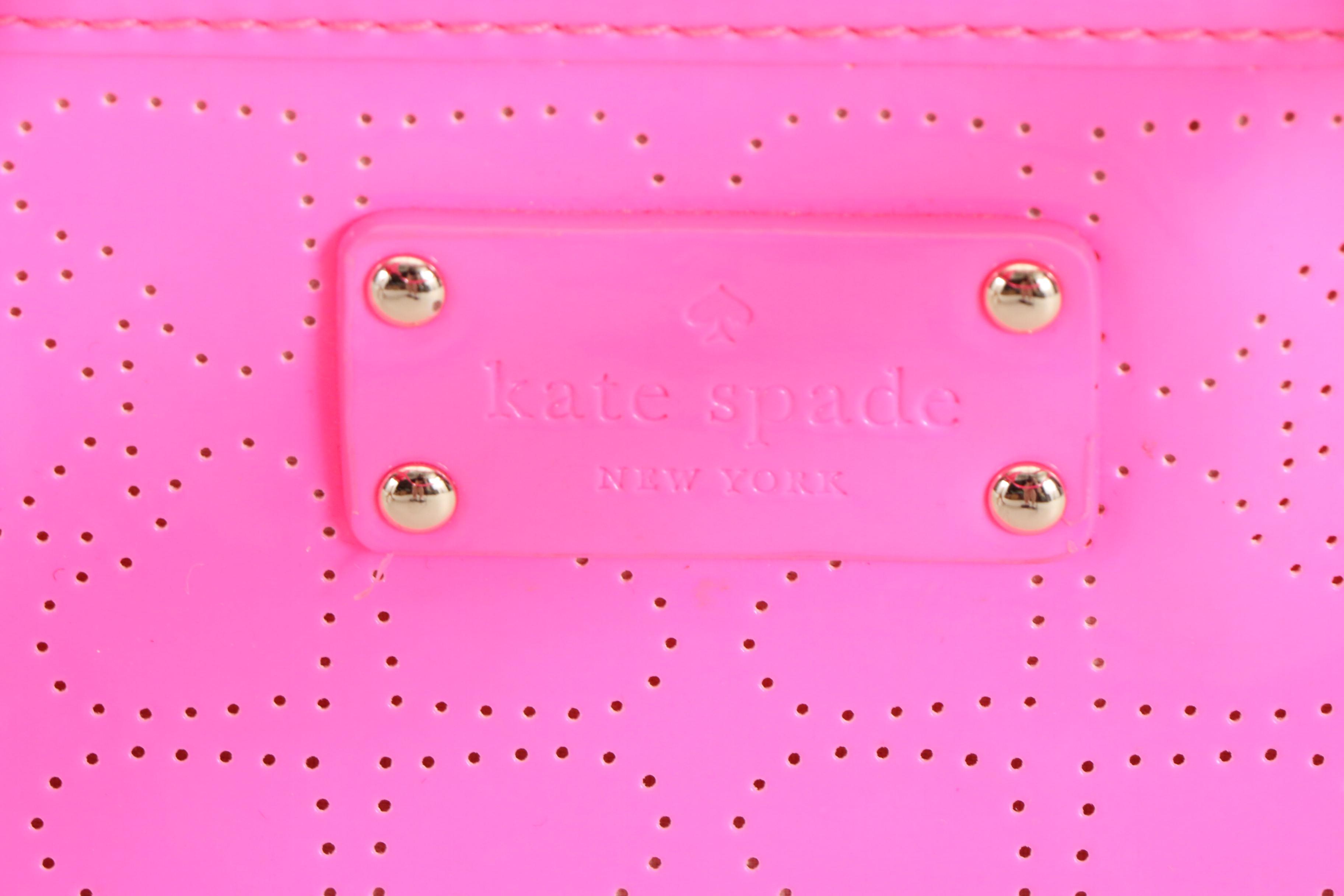 Kate Spade Pink Carol Dress and Hot Pink Harmony Metro Perforated Tote Bag