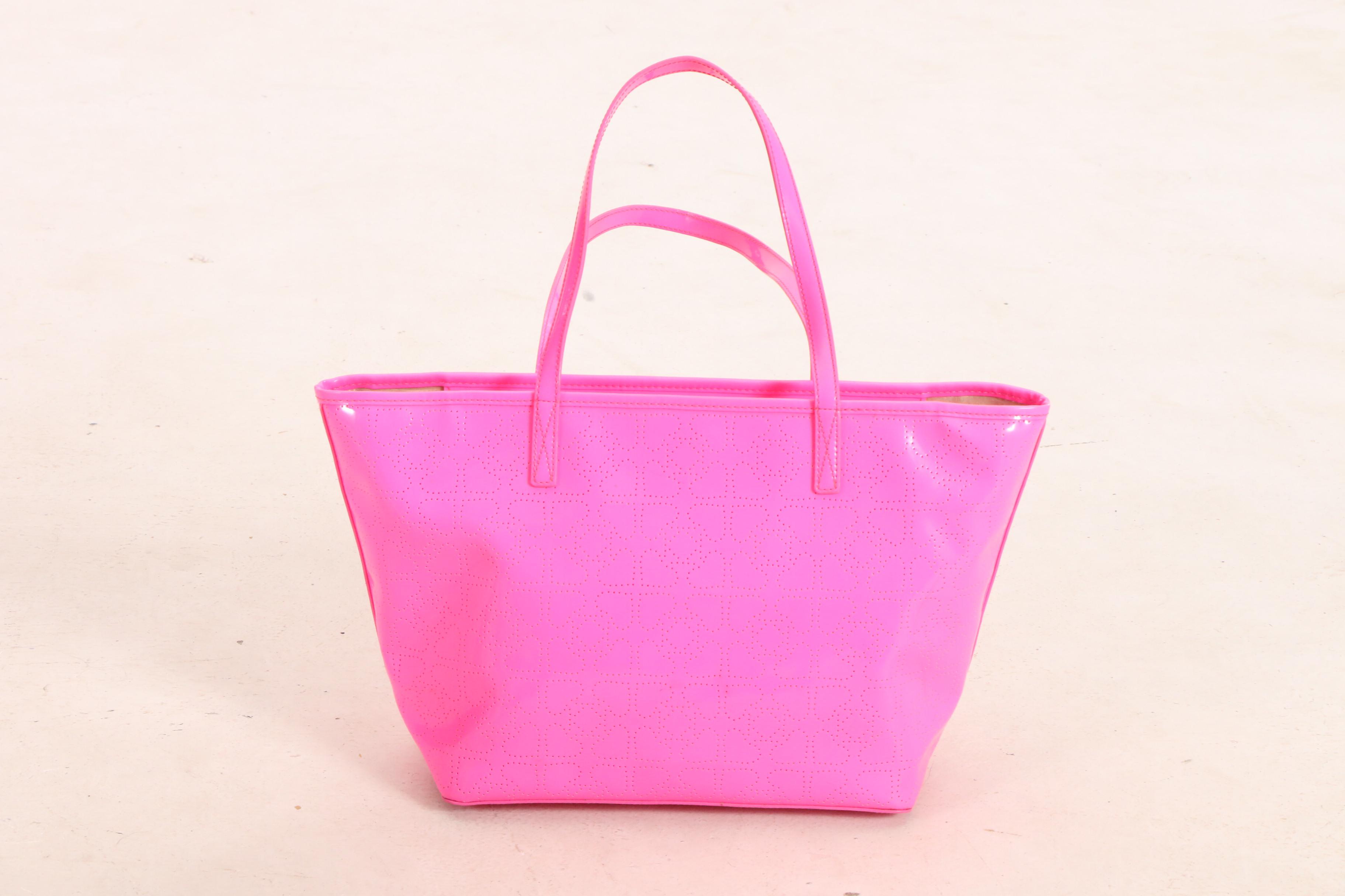 Kate Spade Pink Carol Dress and Hot Pink Harmony Metro Perforated Tote Bag