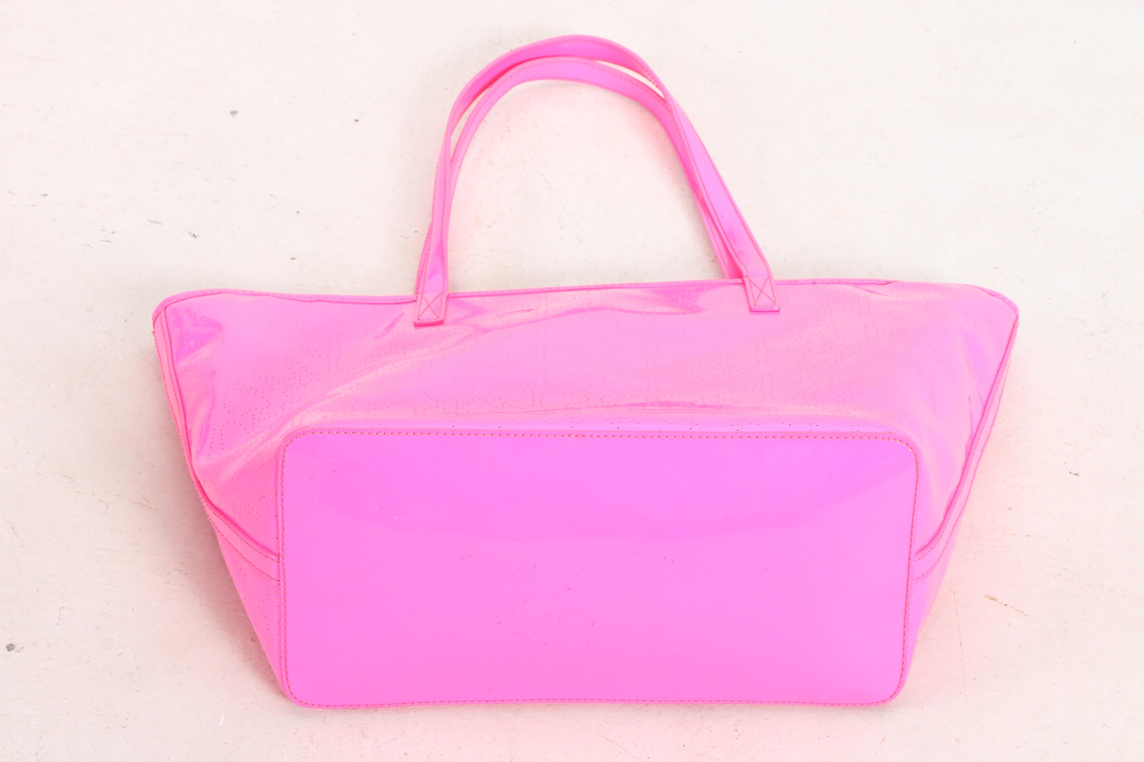 Kate Spade Pink Carol Dress and Hot Pink Harmony Metro Perforated Tote Bag