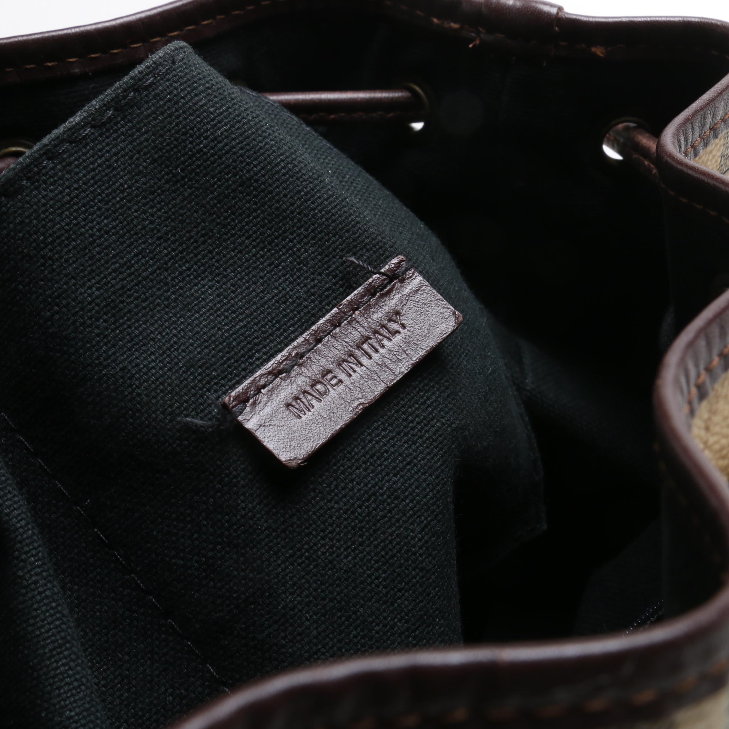 Burberry "Haymarket Check" Coated Canvas and Leather Bucket Bag