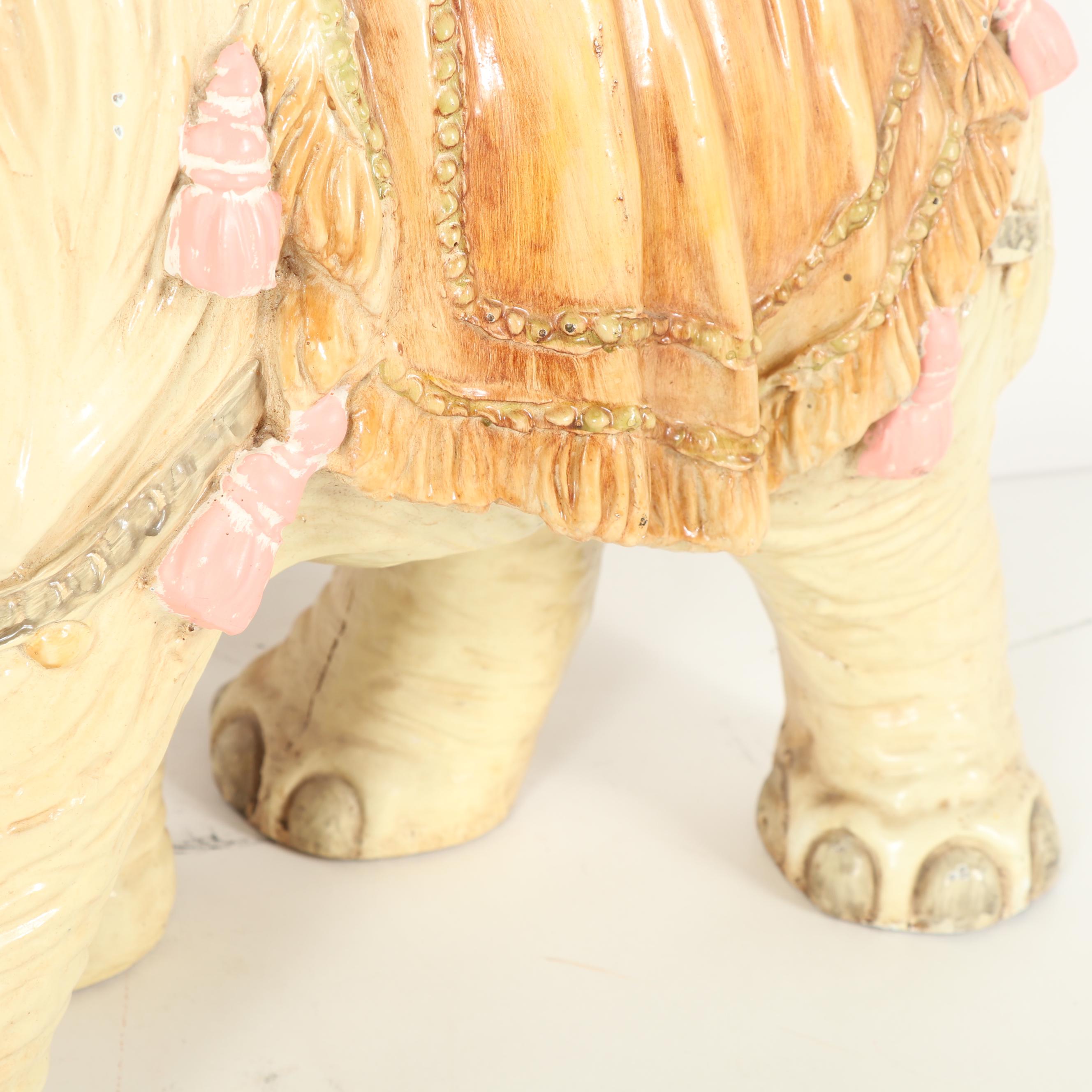 Marwal Elephant Chalkware Statue